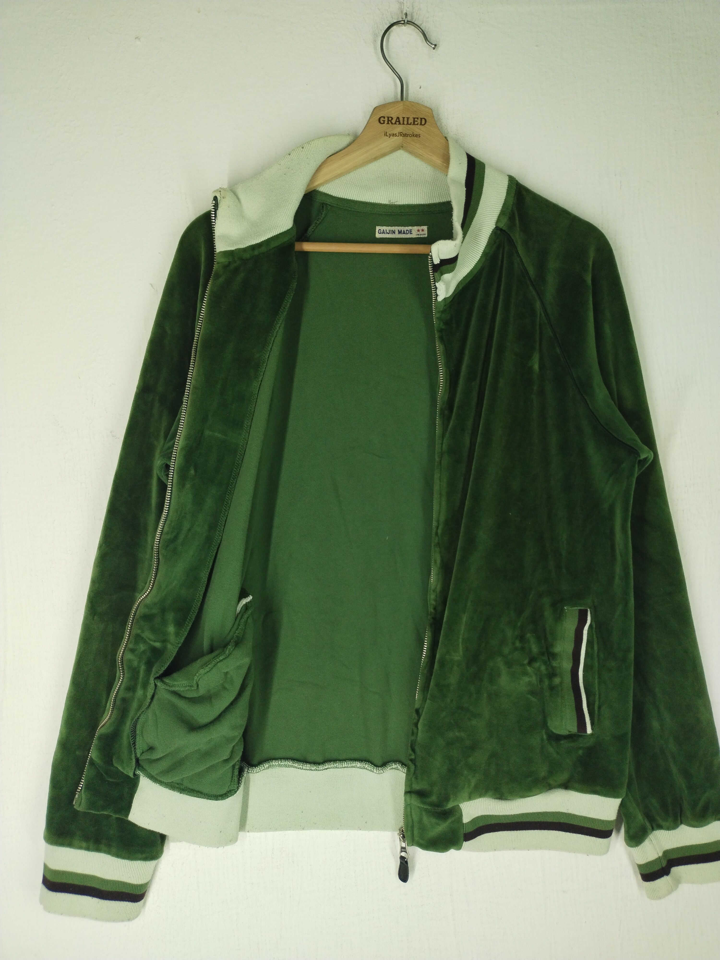 Blue Blue Japan Vintage Green Corduroy Zipper Gaijin Made Sweater Size US M / EU 48-50 / 2 - 5 Thumbnail