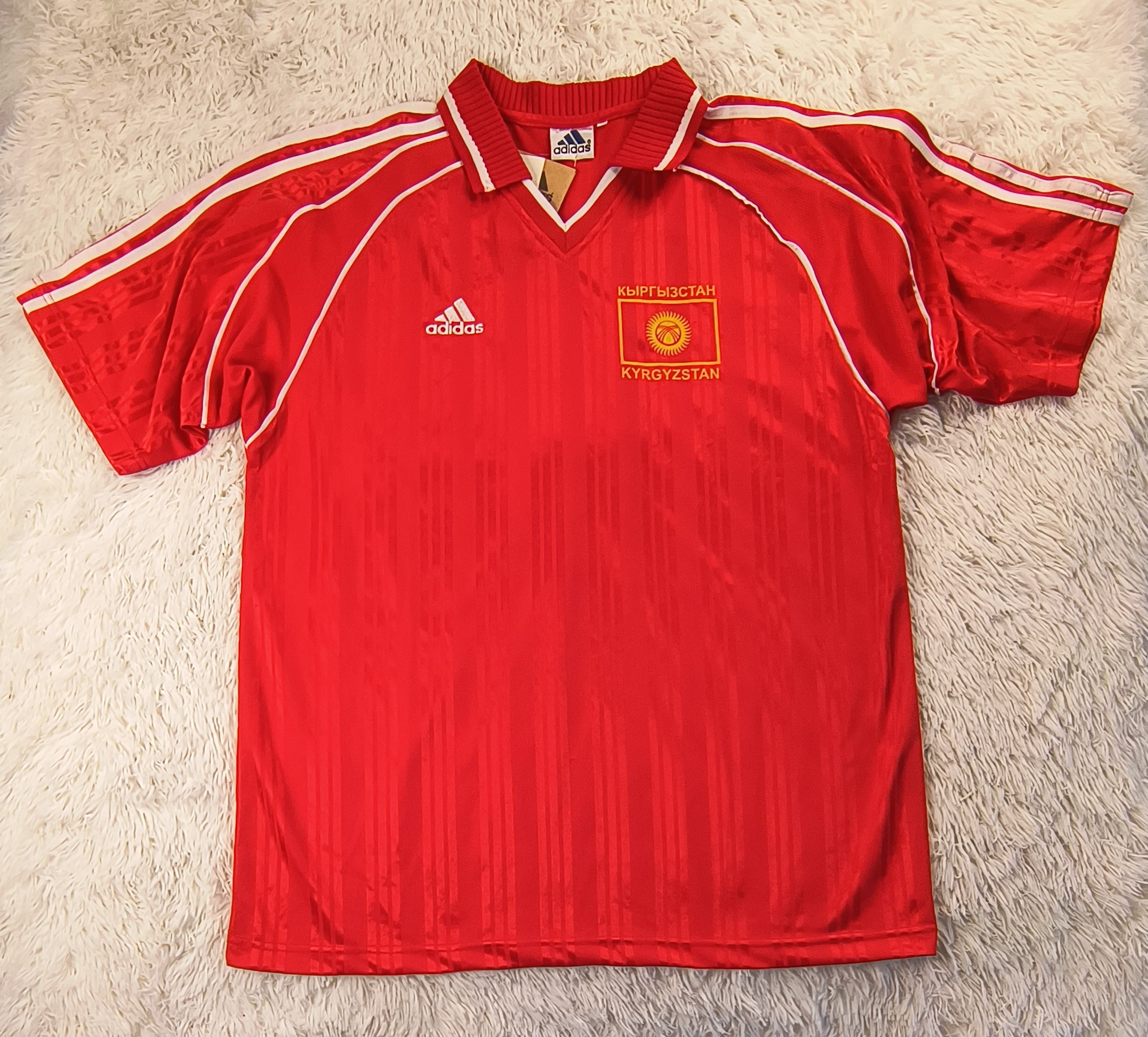 DSWT Vintage Adidas Kyrgyzstan soccer team home jersey 90s
