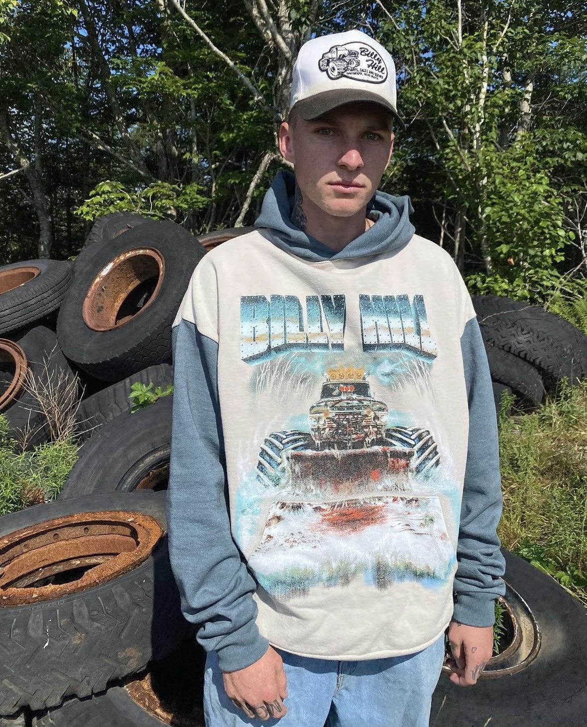 Billy Hill 2021 Billy Hill “Bloody Snow Plow” Blue/Cream Hoodie Size XL Size US XL / EU 56 / 4 - 6 Thumbnail