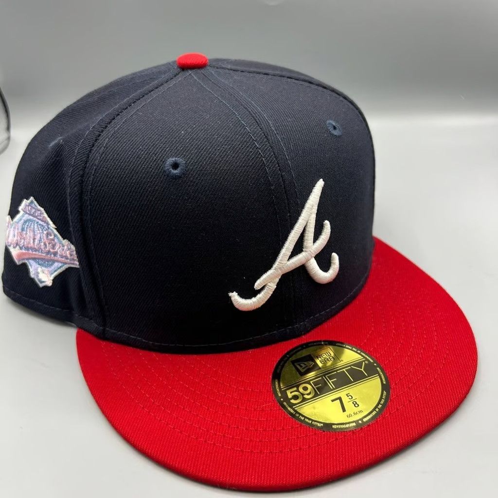 Atlanta Braves Hat Men 7 5/8 59Fifty New Era Fitted Cap New