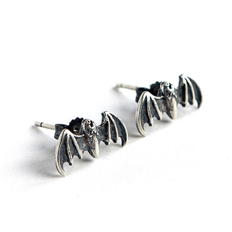 Jewelry 925 Silver Bat Vibe Earrings One Pairs Chrome Jewelry Size ONE SIZE - 6 Thumbnail