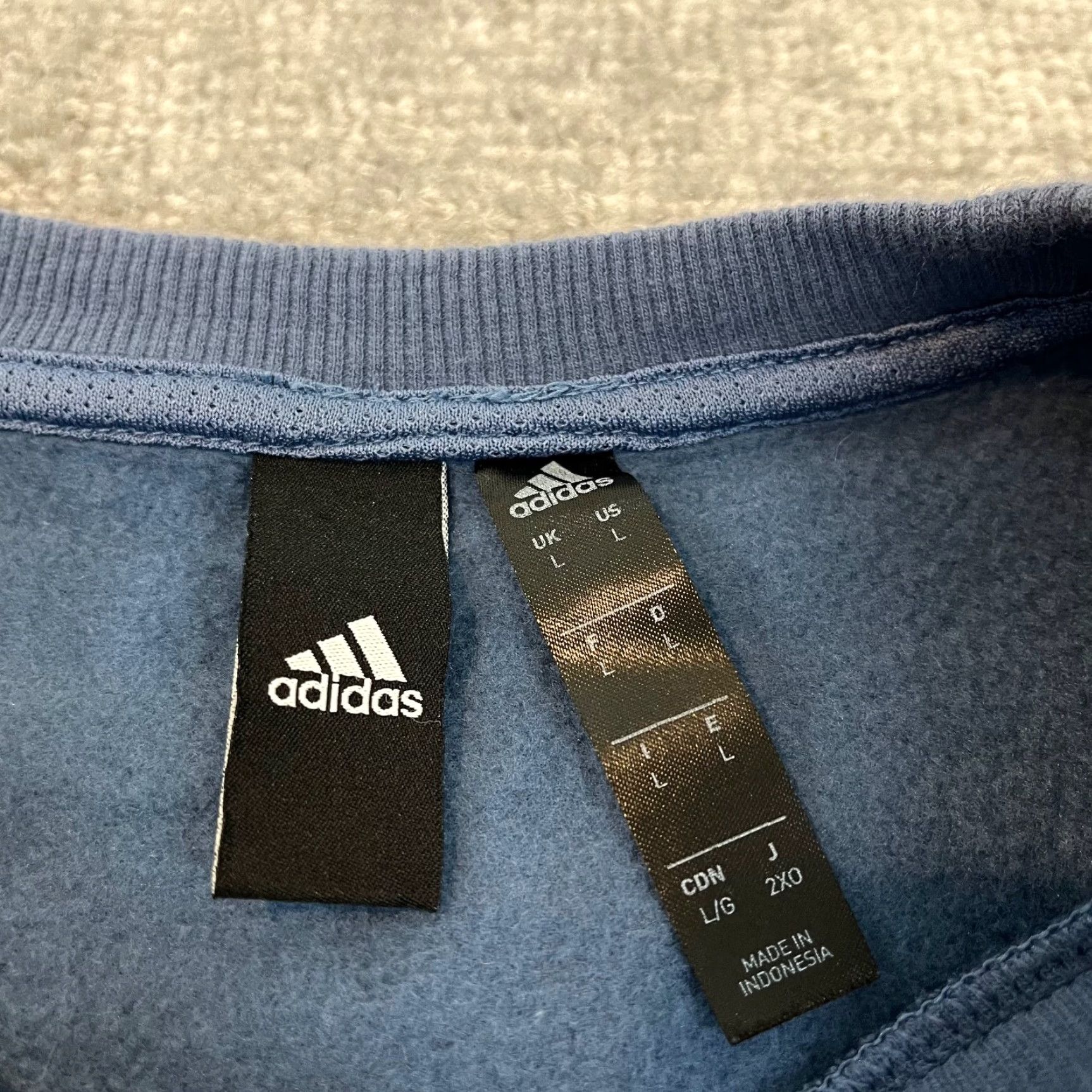 Adidas ADIDAS Pullover Mens Large Blue Pullover Post Game Crewneck Sweatshirt All Over Size US L / EU 52-54 / 3 - 2 Thumbnail