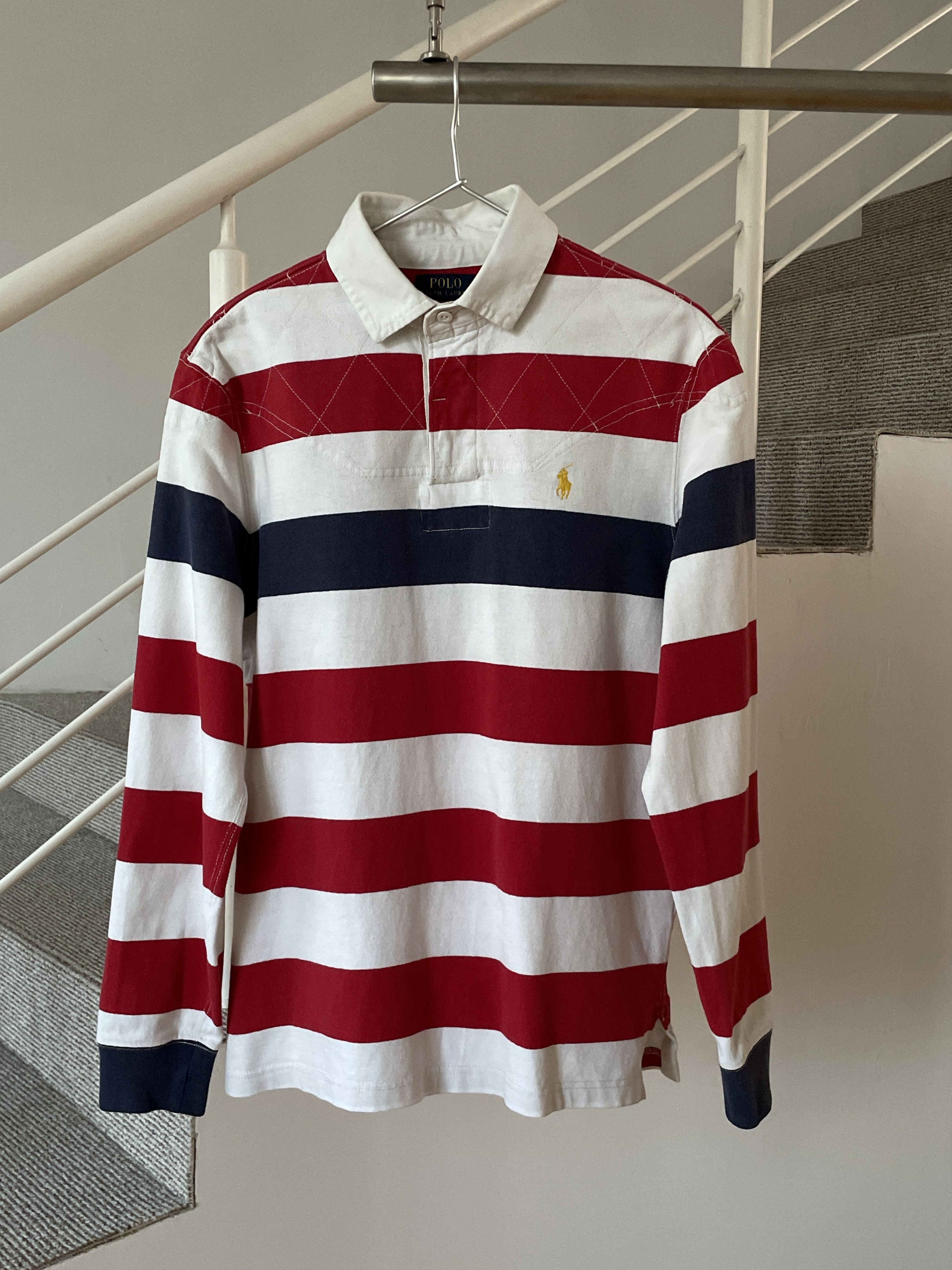 Men's Vintage Polo Ralph Lauren Rugby Striped buy Sweater 25 M