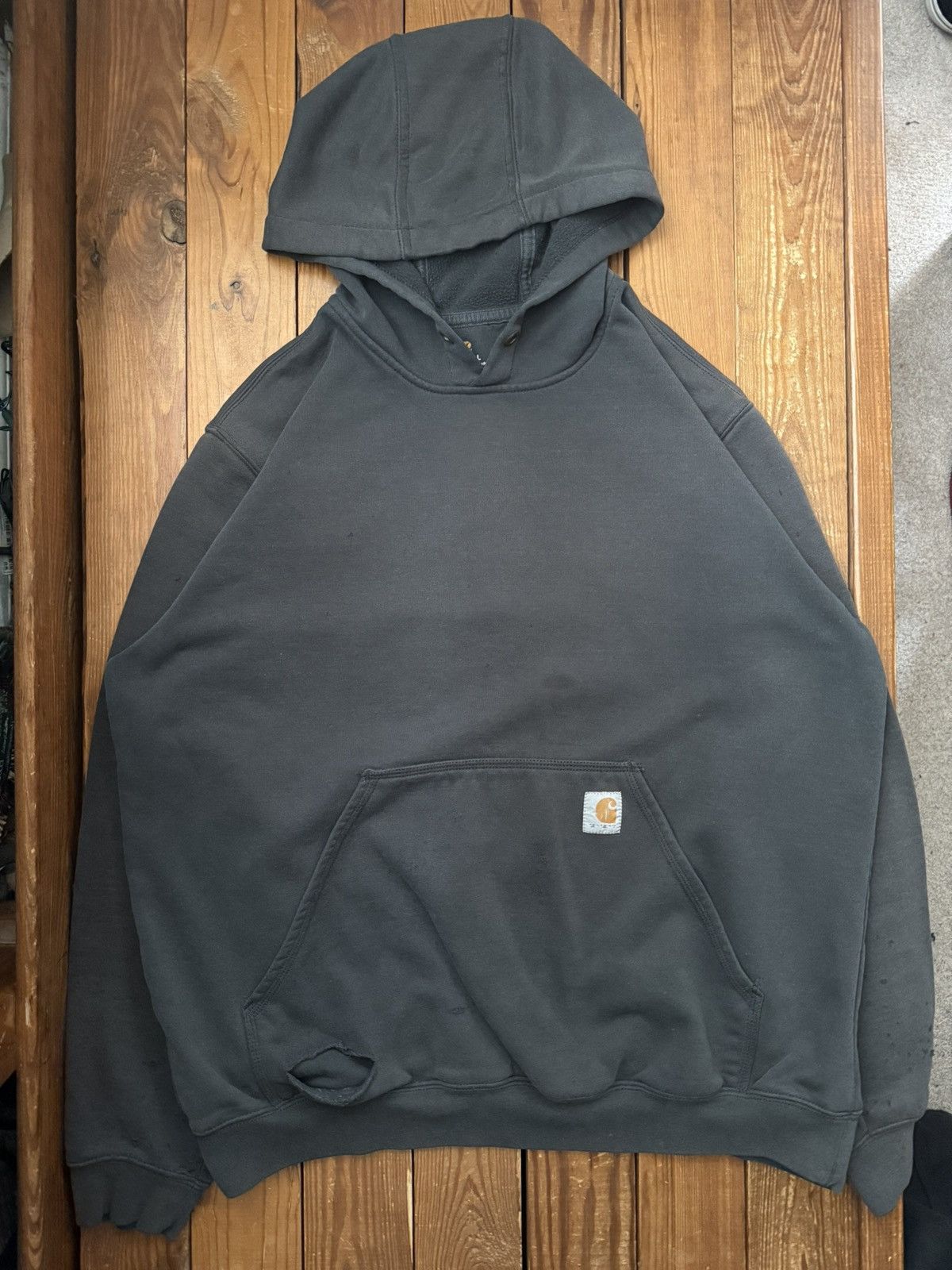 Carhartt × Vintage Vintage Carbartt Faded Distressed Black Hoodie Size US L / EU 52-54 / 3 - 1 Thumbnail