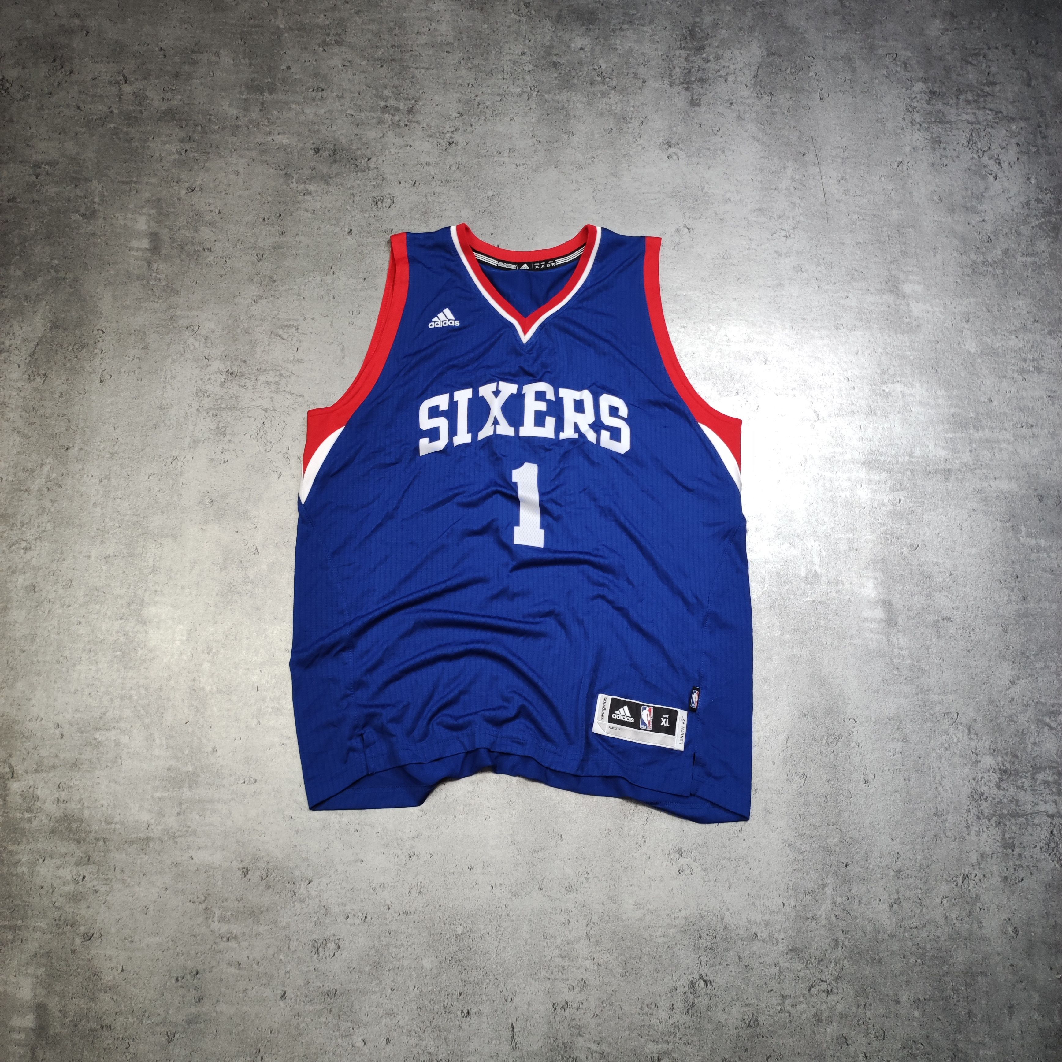 Adidas × NBA × Vintage RARE NBA Sixers Adidas Basketball #1Carter Williams Jersey Size US XL / EU 56 / 4 - 1 Thumbnail