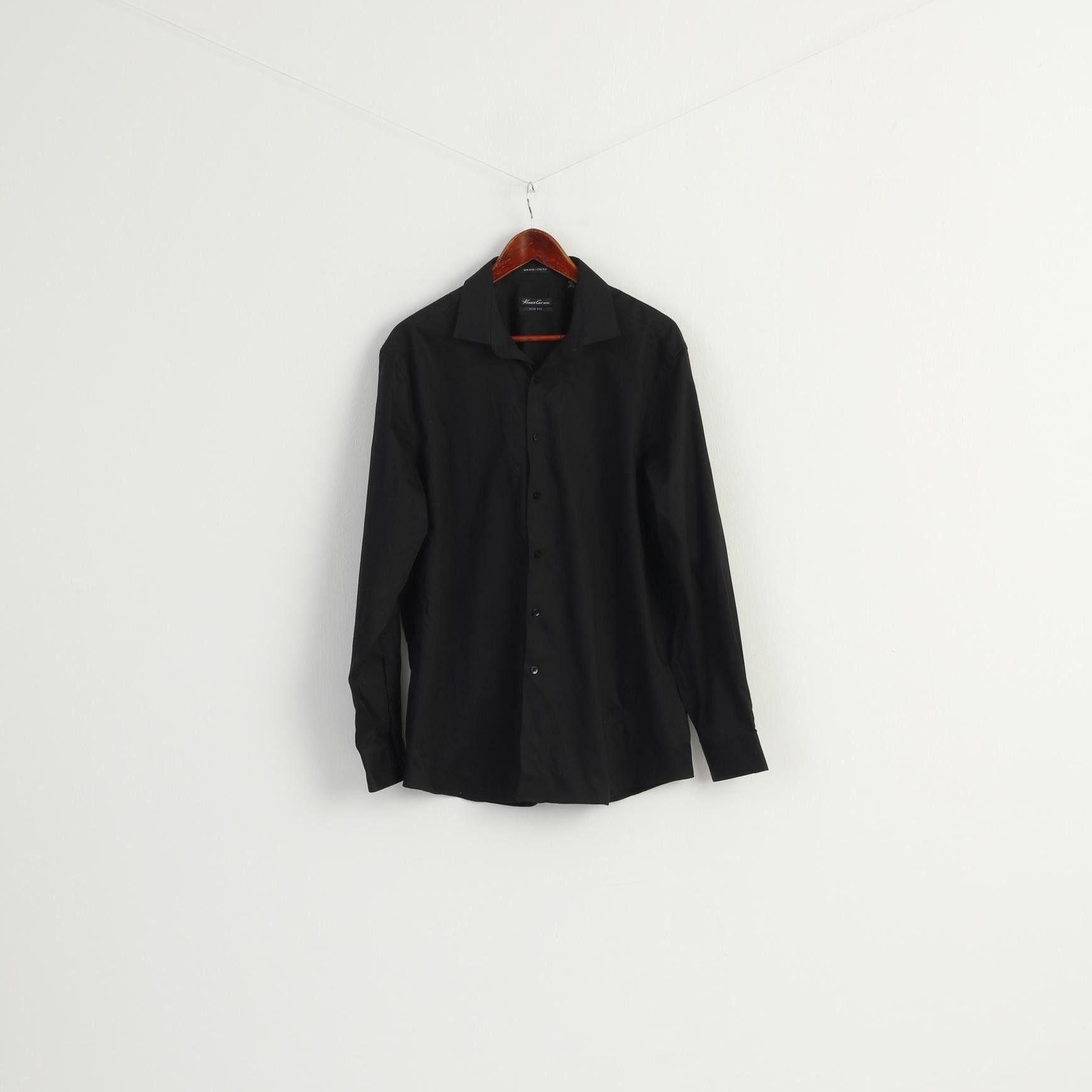 Kenneth Cole Kenneth Cole Men 16.5 L Casual Shirt Black Cotton 8853 Size US L / EU 52-54 / 3 - 1 Thumbnail