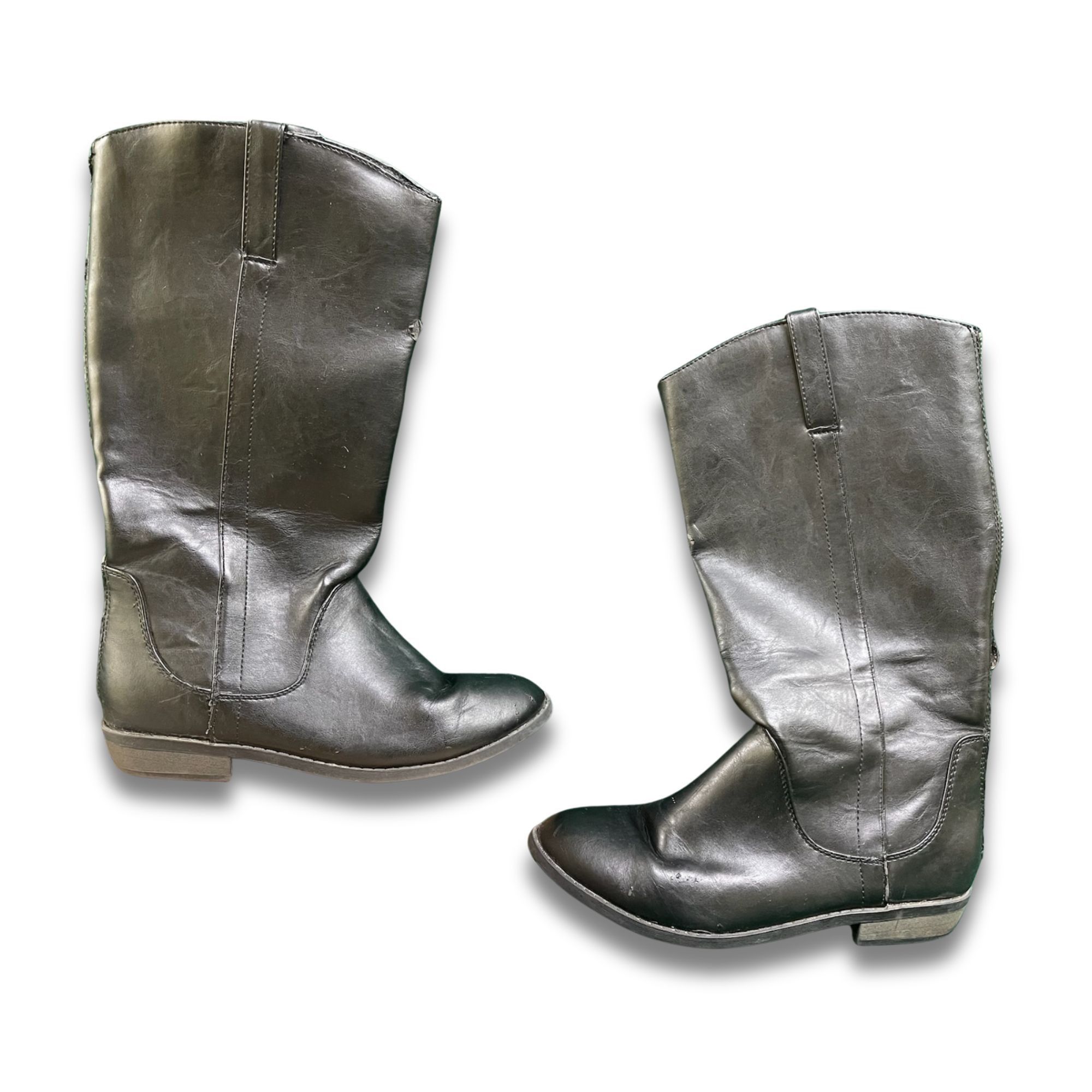 Other CAT & JACK Black Knee-High Riding Boots With Zipper Closure Size US 4 / IT 34 - 3 Thumbnail