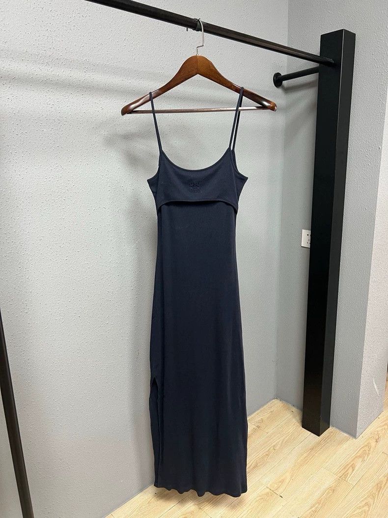 Loewe Navy Blue Sling Long Dress - dmc