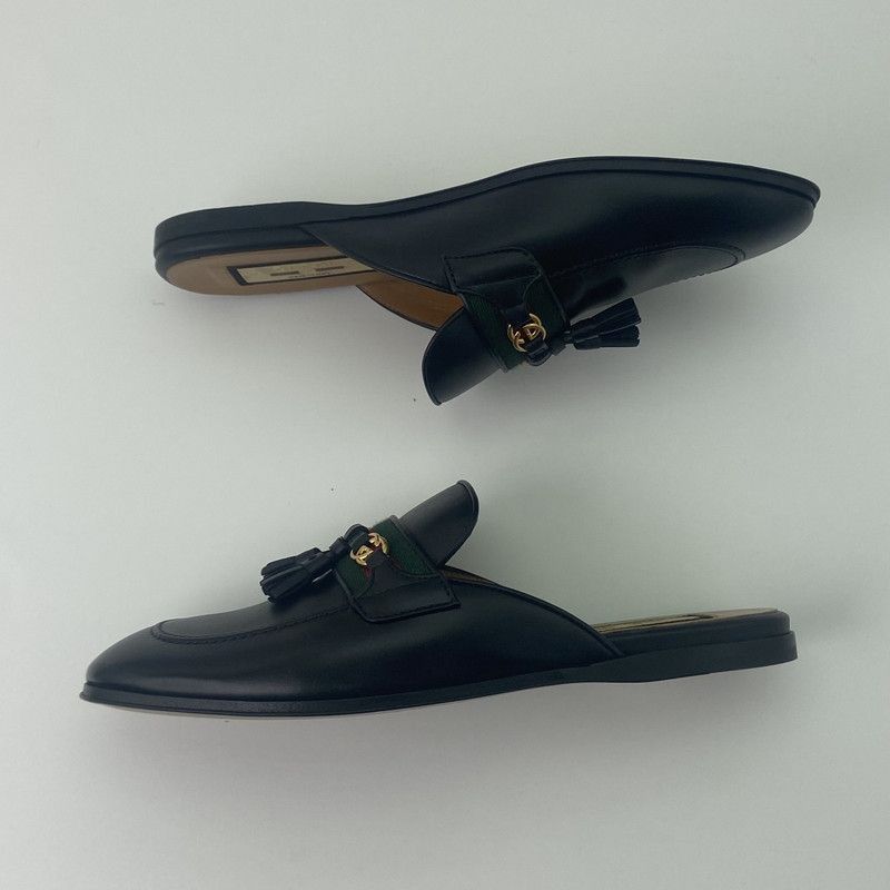 Gucci Gucci Black Interlocking Loafers with Tassels - Size US 6.5 / EU 39-40 - 4 Thumbnail