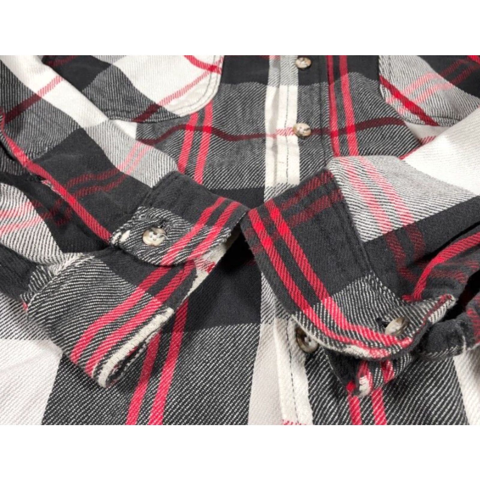 Vintage VINTAGE St. John's Bay Heavyweight Flannel Shirt Adult 2XL Long Sleeve Collared Casual Workwear Gray Red Black Plaid 90s Grunge Mens Size US XXL / EU 58 / 5 - 7 Thumbnail