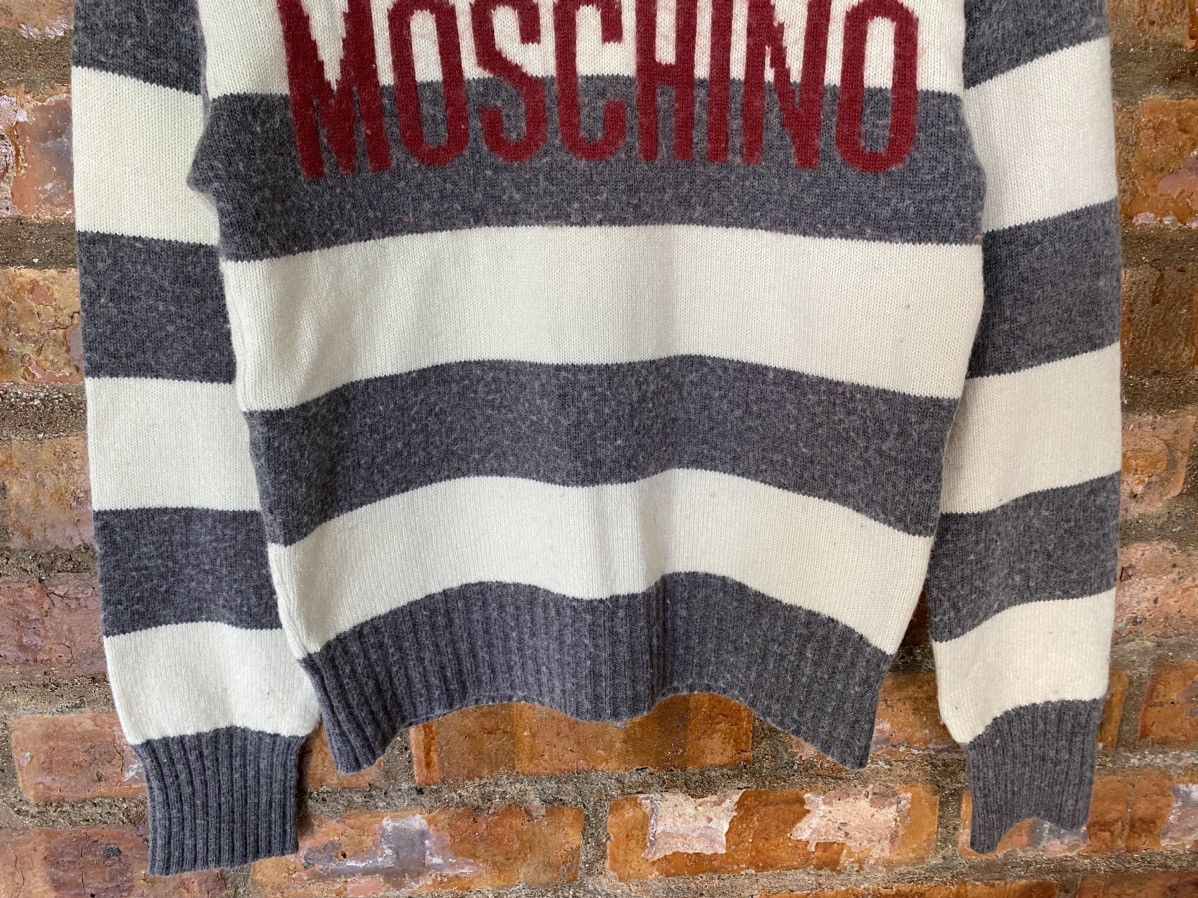 Moschino × Vintage 1990s wool knit striped logo Size S / US 4 / IT 40 - 4 Thumbnail