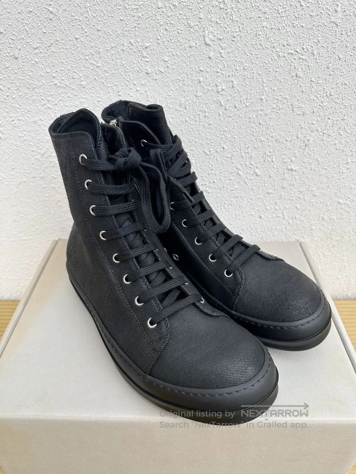Rick Owens Rick Owens Waxed Converse High-Top Black. Size US 8 / EU 41 - 3 Thumbnail