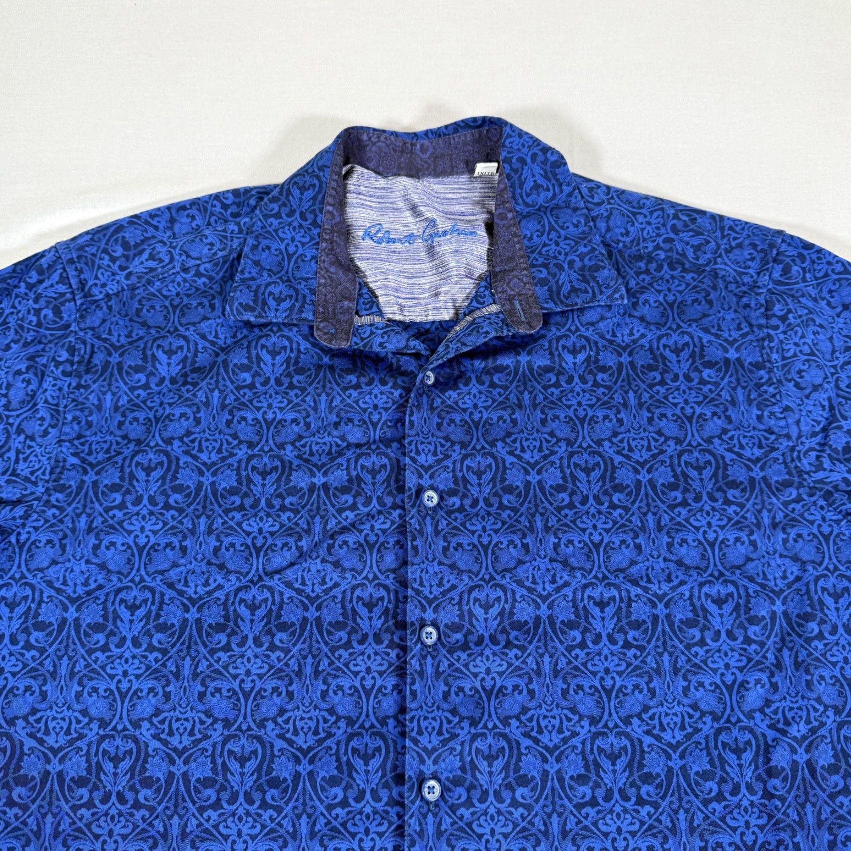 Robert Graham VINTAGE Robert Graham Shirt Mens XL Long Sleeve Button Up Blue Paisley Floral Designer 90s Size US XL / EU 56 / 4 - 3 Thumbnail
