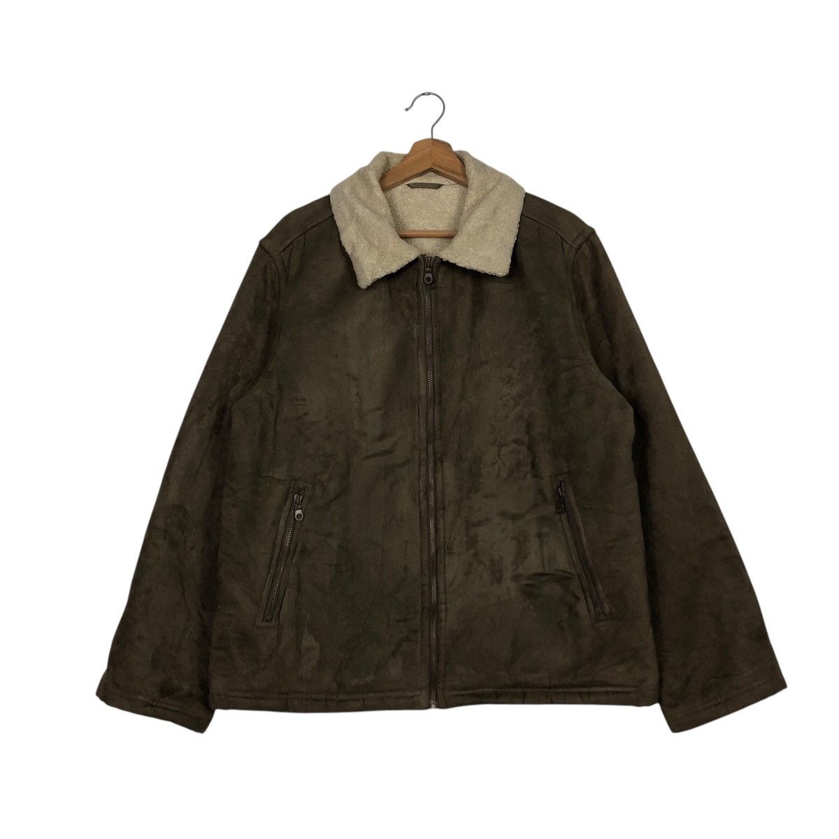 Japanese Brand 📌Vintage Leather Jacket Uniqlo Sherpa Blanket Issey Miyake Size US L / EU 52-54 / 3 - 2 Thumbnail
