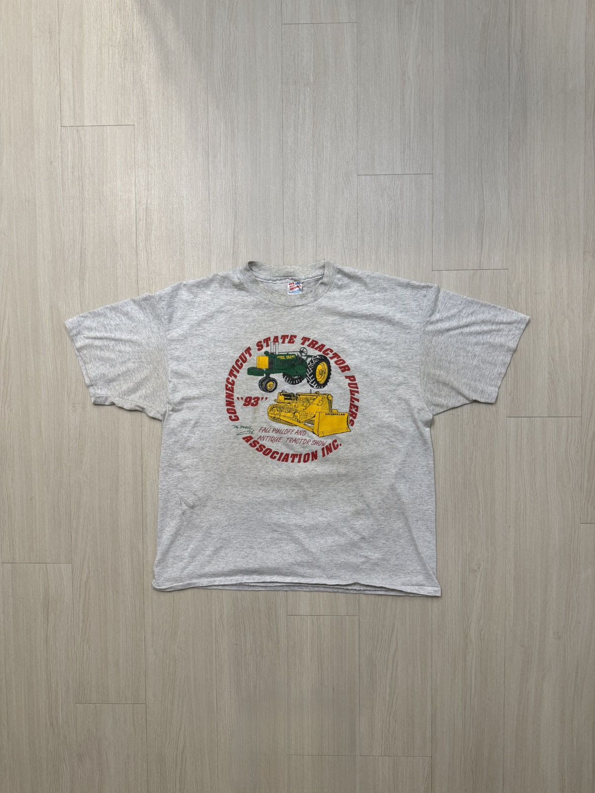 Hanes 1993 Single Stitch Connecticut State Tractor Pullers Shirt Size US XL / EU 56 / 4 - 1 Thumbnail