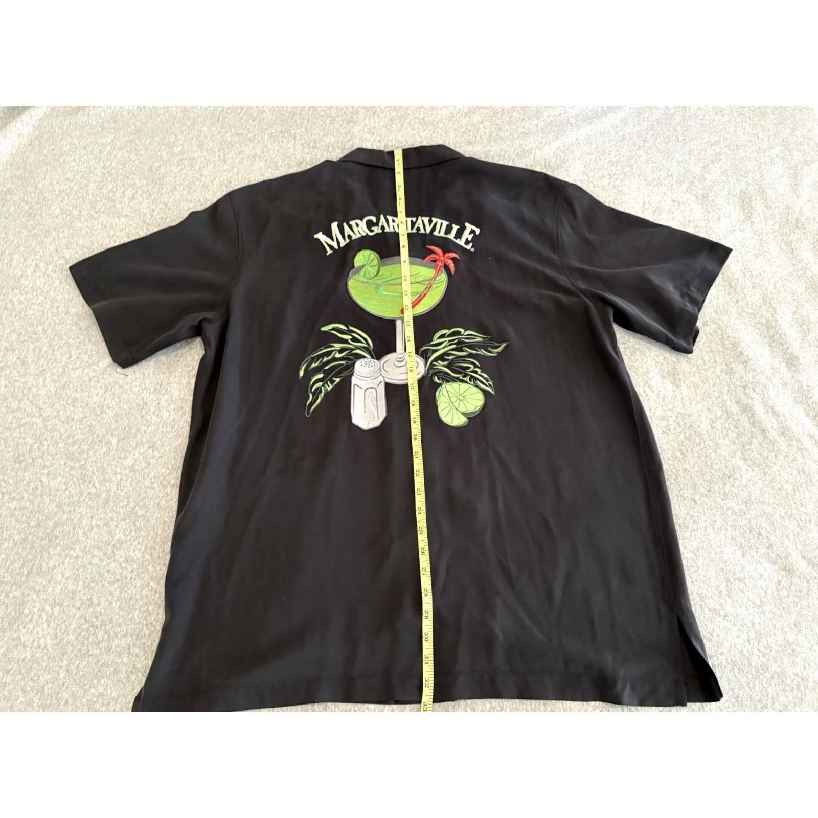 Vintage Margaritaville Silk Embroidered Button-Up Shirt Black Mens XL Shirt, Beach, Silk, Embroidered, Button-Up, Short Sleeve, Men XS? Size US XL / EU 56 / 4 - 7 Thumbnail