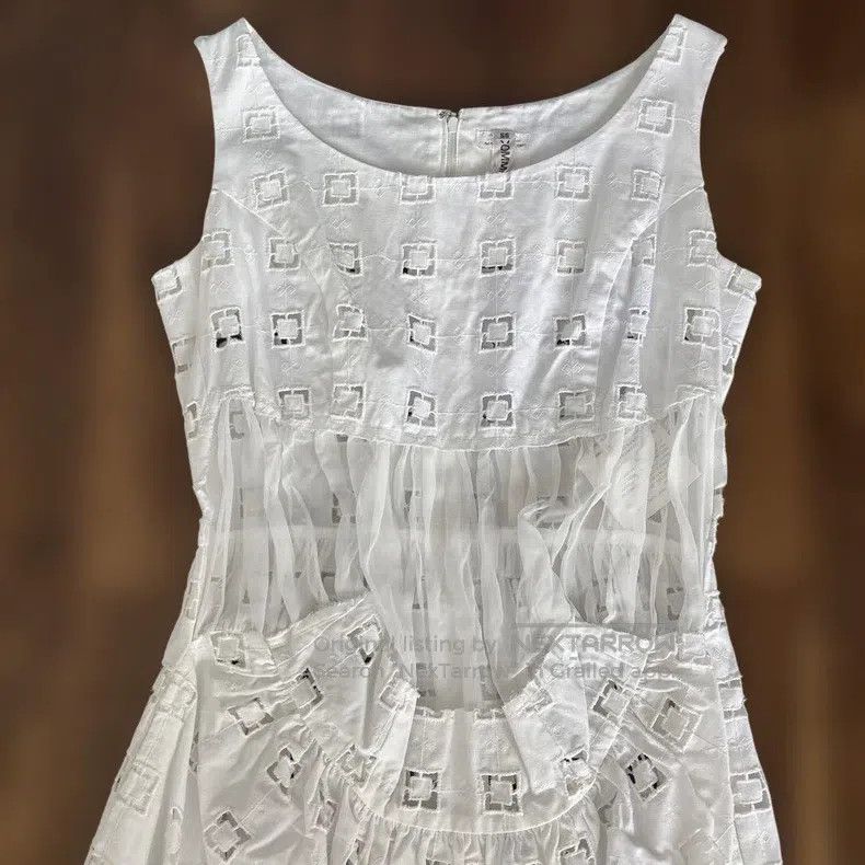 Comme des Garcons Comme Des Garcons White Patchwork Design Dress Size XS / US 0-2 / IT 36-38 - 4 Thumbnail