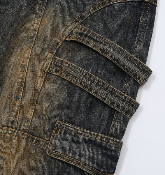 Japanese Brand × Jean Retro high street men's American style loose cargo jeans Size US 32 / EU 48 - 5 Thumbnail