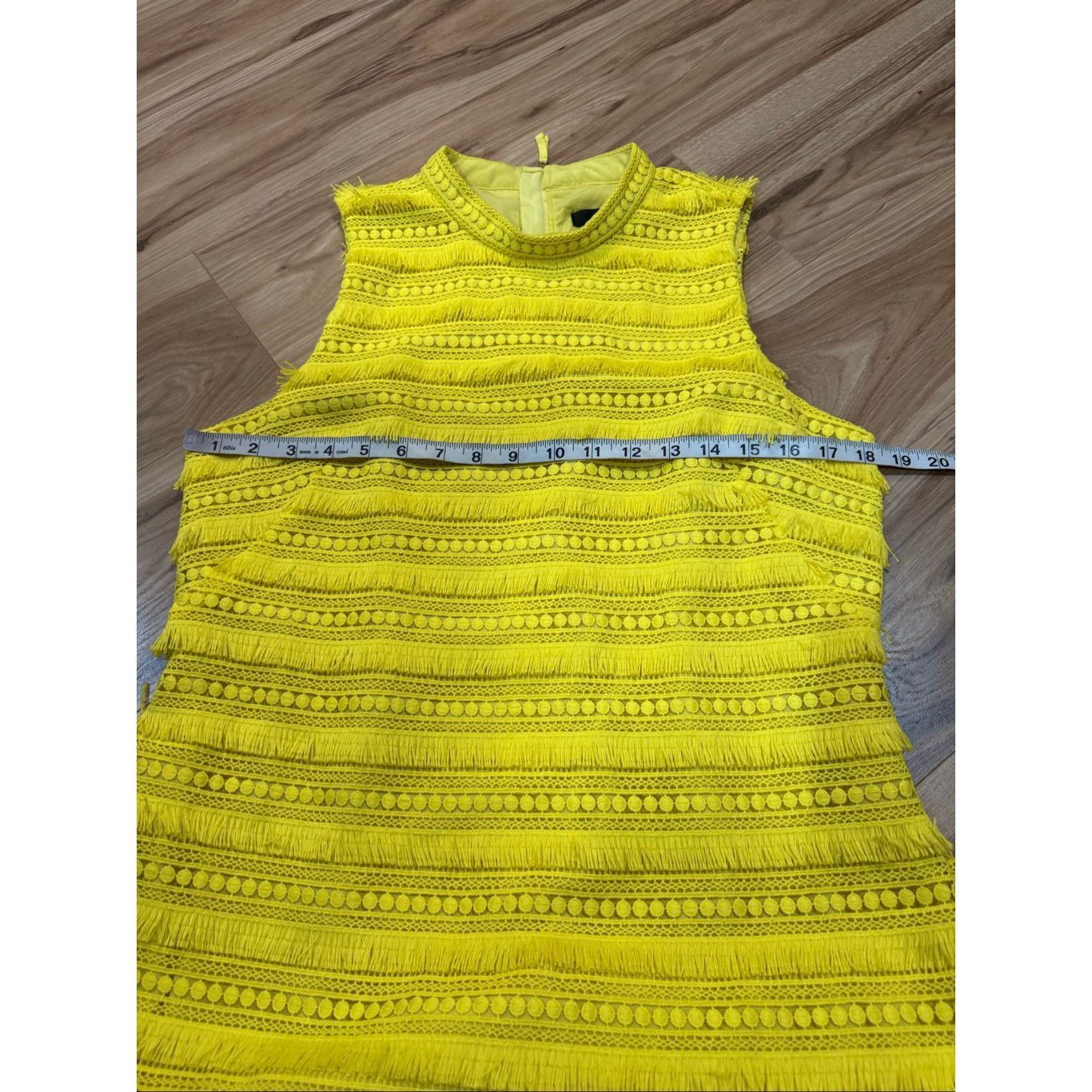 J.Crew J Crew NWT Yellow Fringe Tiered Lace Sheath Sleeveless Dress Size L / US 10 / IT 46 - 8 Thumbnail