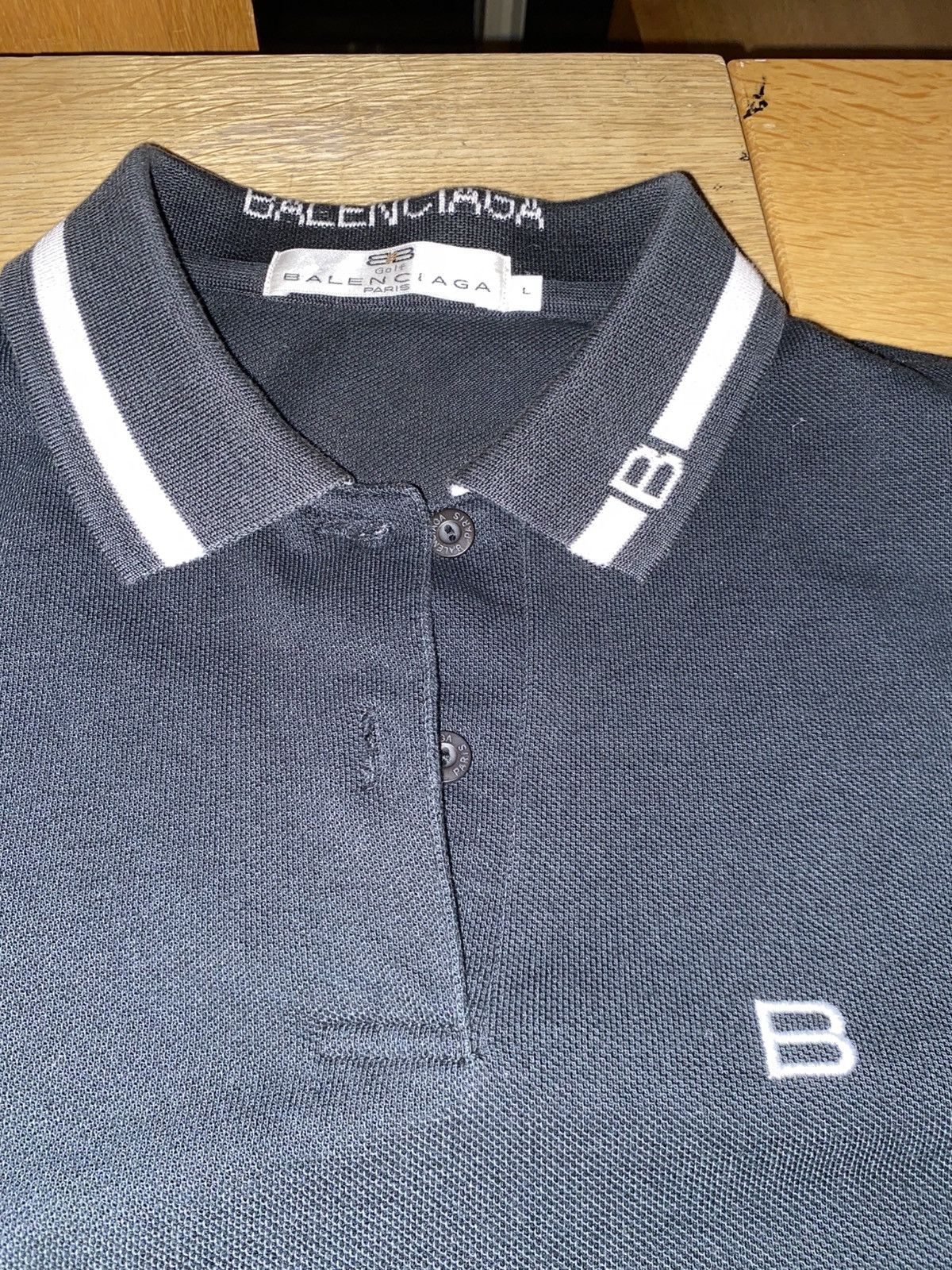 Balenciaga Vintage black balenciaga long sleeve polo Size US L / EU 52-54 / 3 - 2 Thumbnail