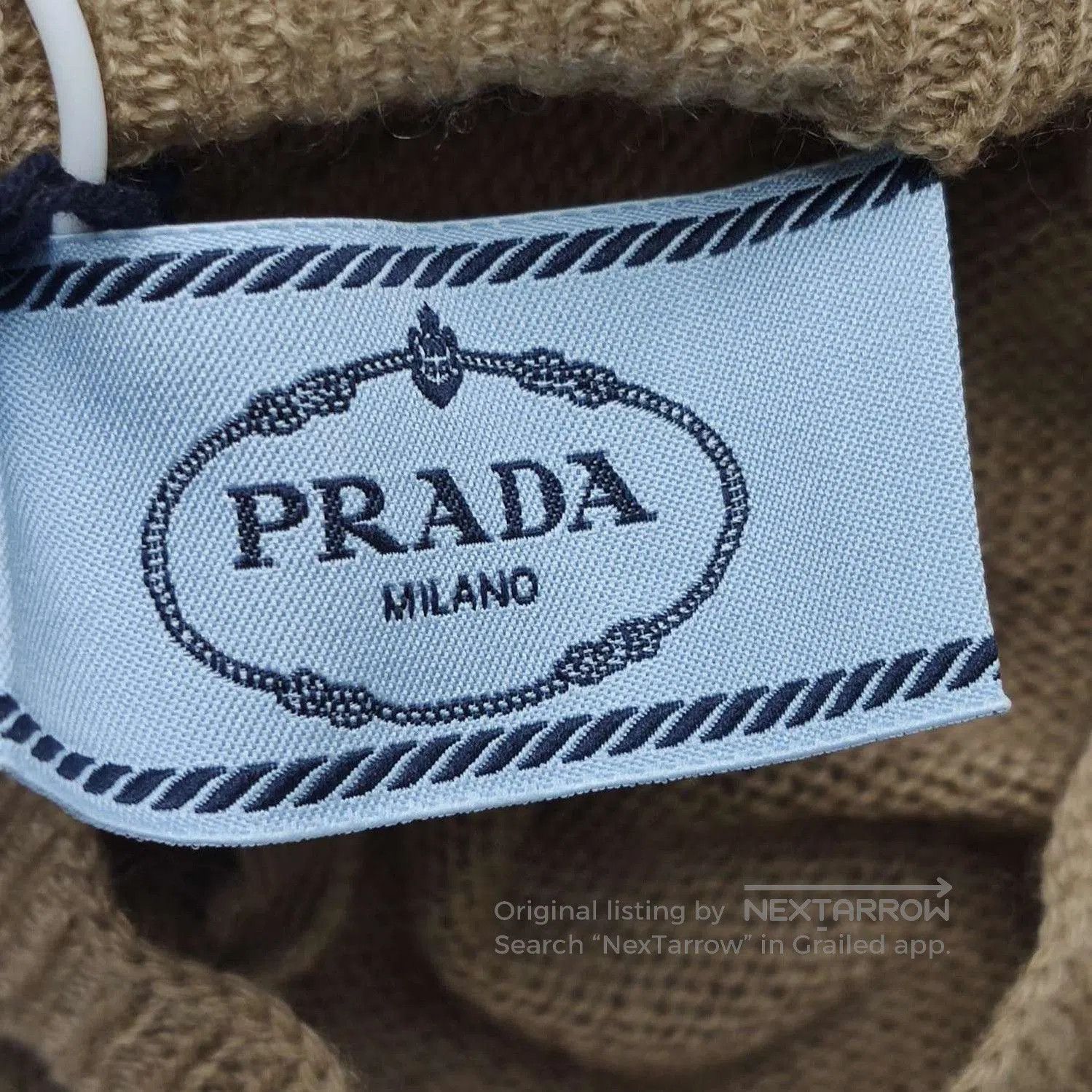 Prada Prada Cashmere Tie Sweater in Earthy Tone . Size L / US 10 / IT 46 - 5 Thumbnail