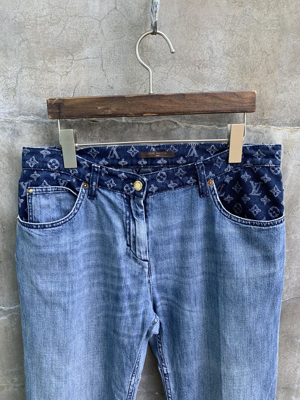 Louis Vuitton Monogram Waist Denim Pants Size 32" / US 10 / IT 46 - 5 Thumbnail