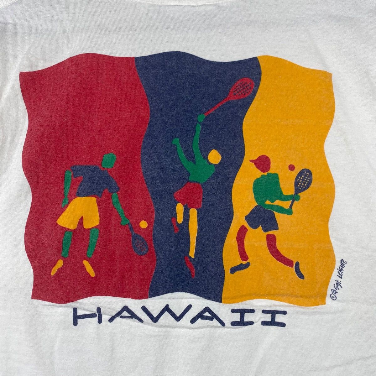 Vintage Vintage 90’ SGT. LEISURE HAWAII Tennis Made In USA Tee Shirt Size L / US 10 / IT 46 - 2 Thumbnail
