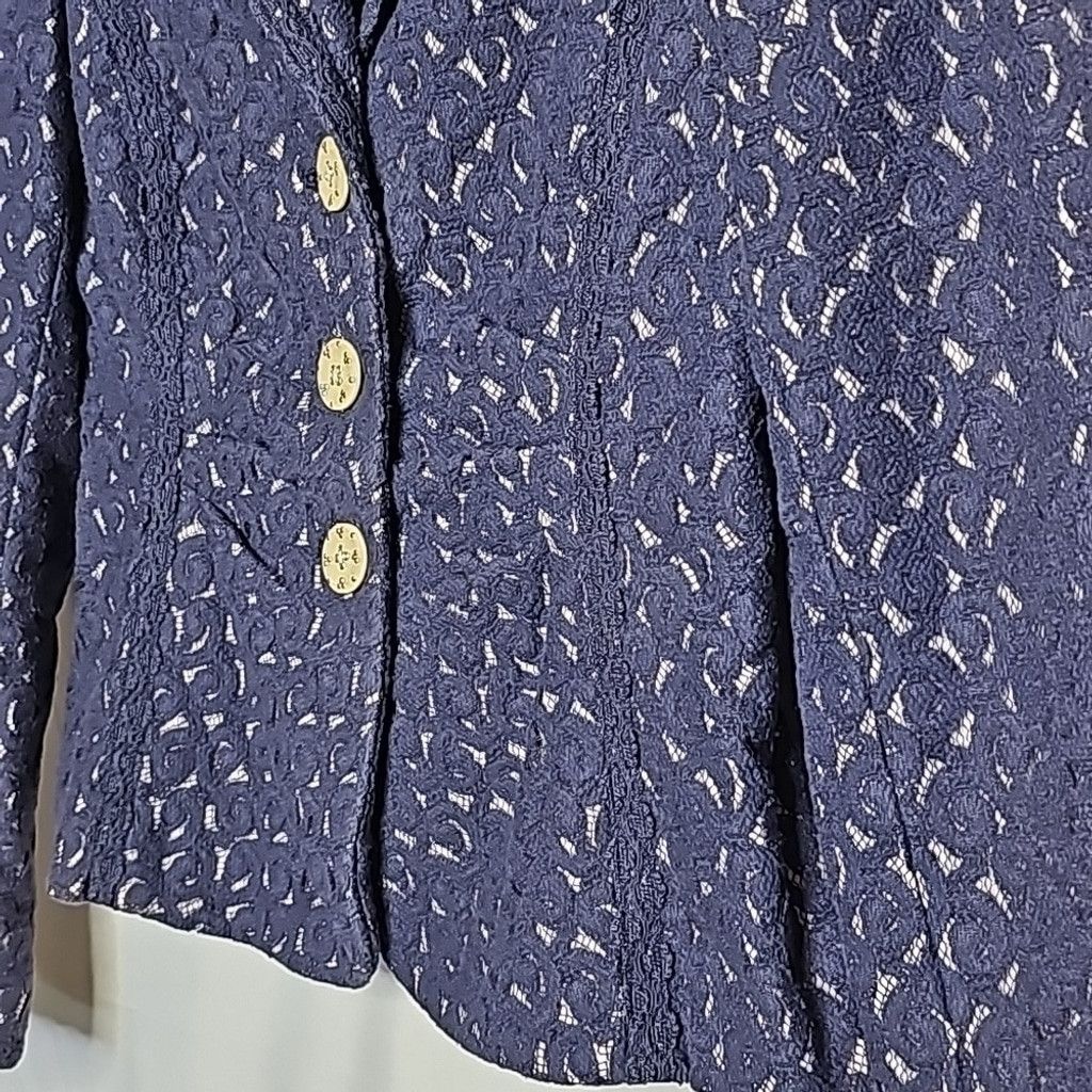The Unbranded Brand Kay Unger NY ruched front blazer jacket lining 100% silk 4 Size S / US 4 / IT 40 - 3 Thumbnail