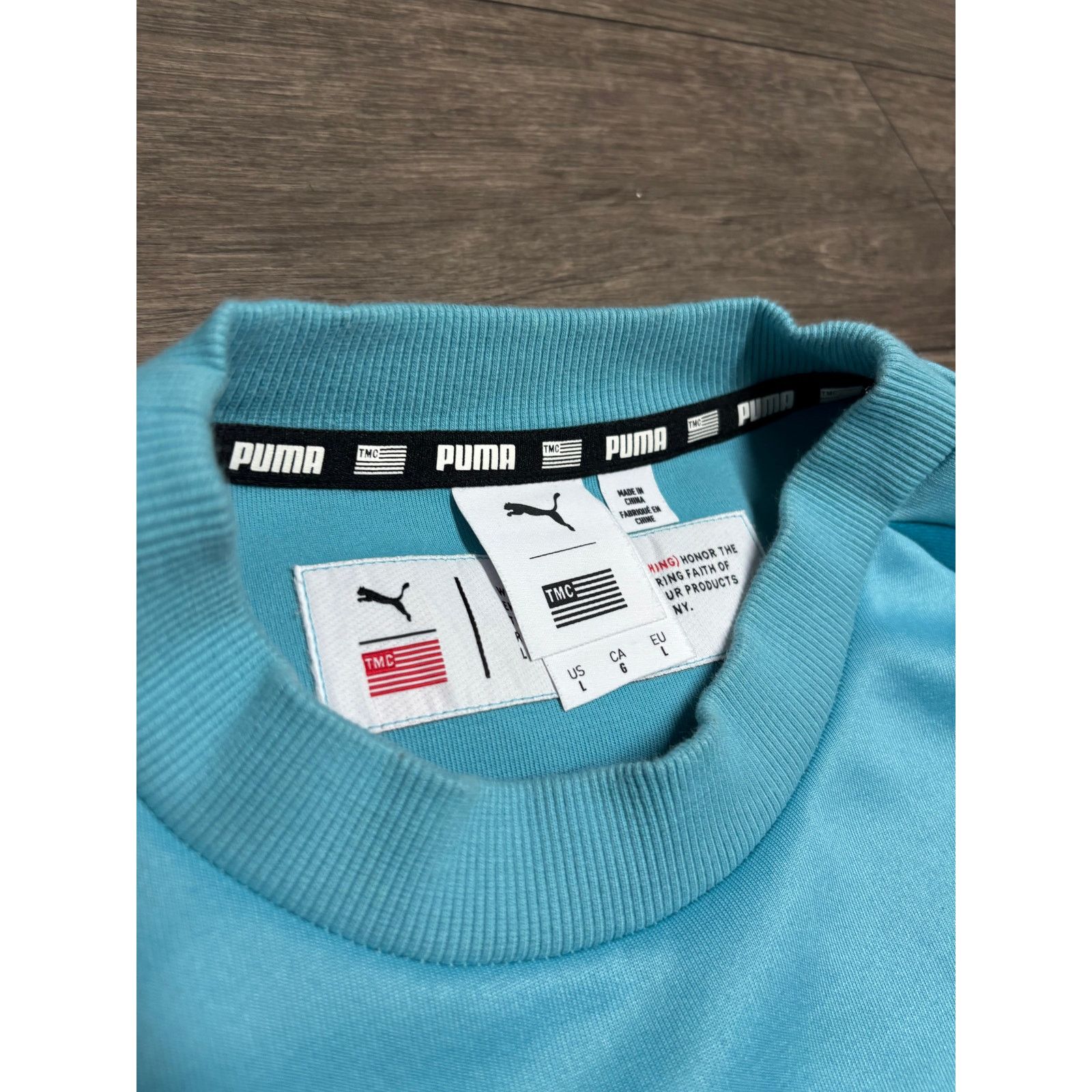 Puma Puma TMC Short Sleeve Blue Sweatshirt Sz L Size US L / EU 52-54 / 3 - 3 Thumbnail
