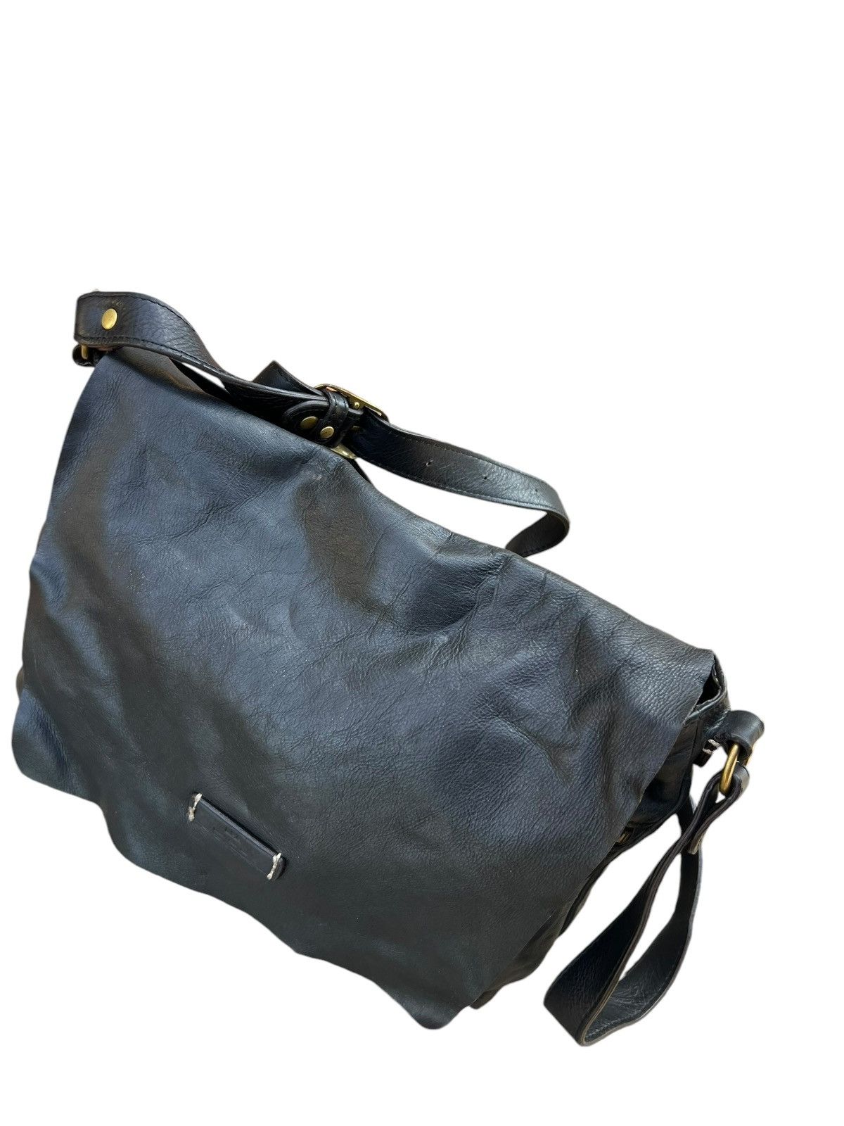 Leather Vintage L.P.P. Japan Patina Black Leather Messenger Bag Size ONE SIZE - 19 Thumbnail