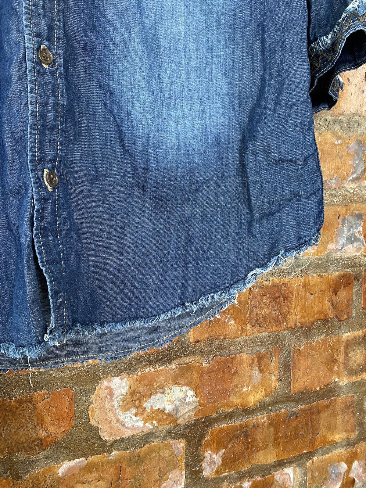 PPFM PPFM western hem fringe light denim 3/4 sleeve Size US M / EU 48-50 / 2 - 11 Thumbnail
