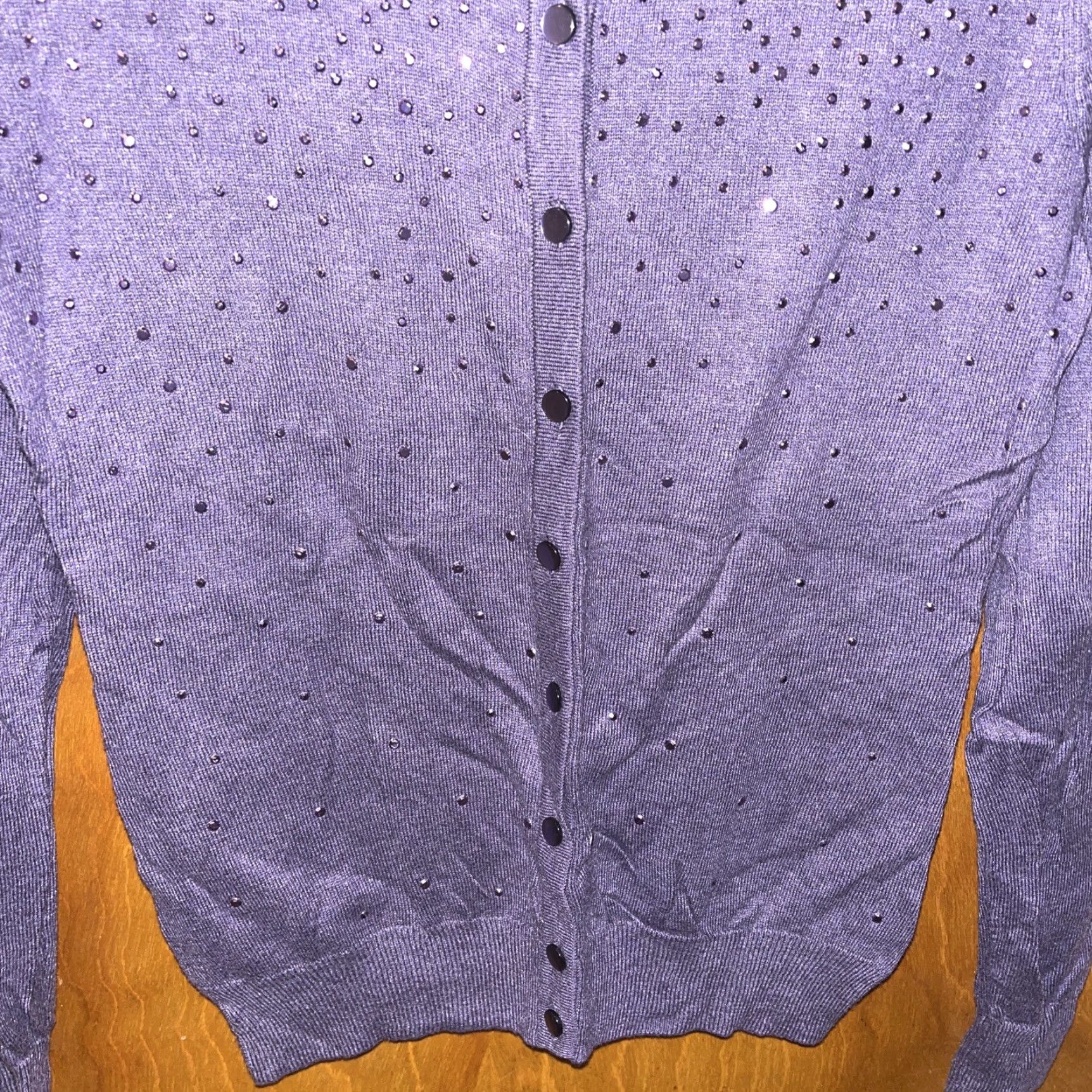 Merona VINTAGE Merona Womens Cardigan Sweater XS Purple All Seasons Jewel Buttons Lightweight Size XS / US 0-2 / IT 36-38 - 3 Thumbnail