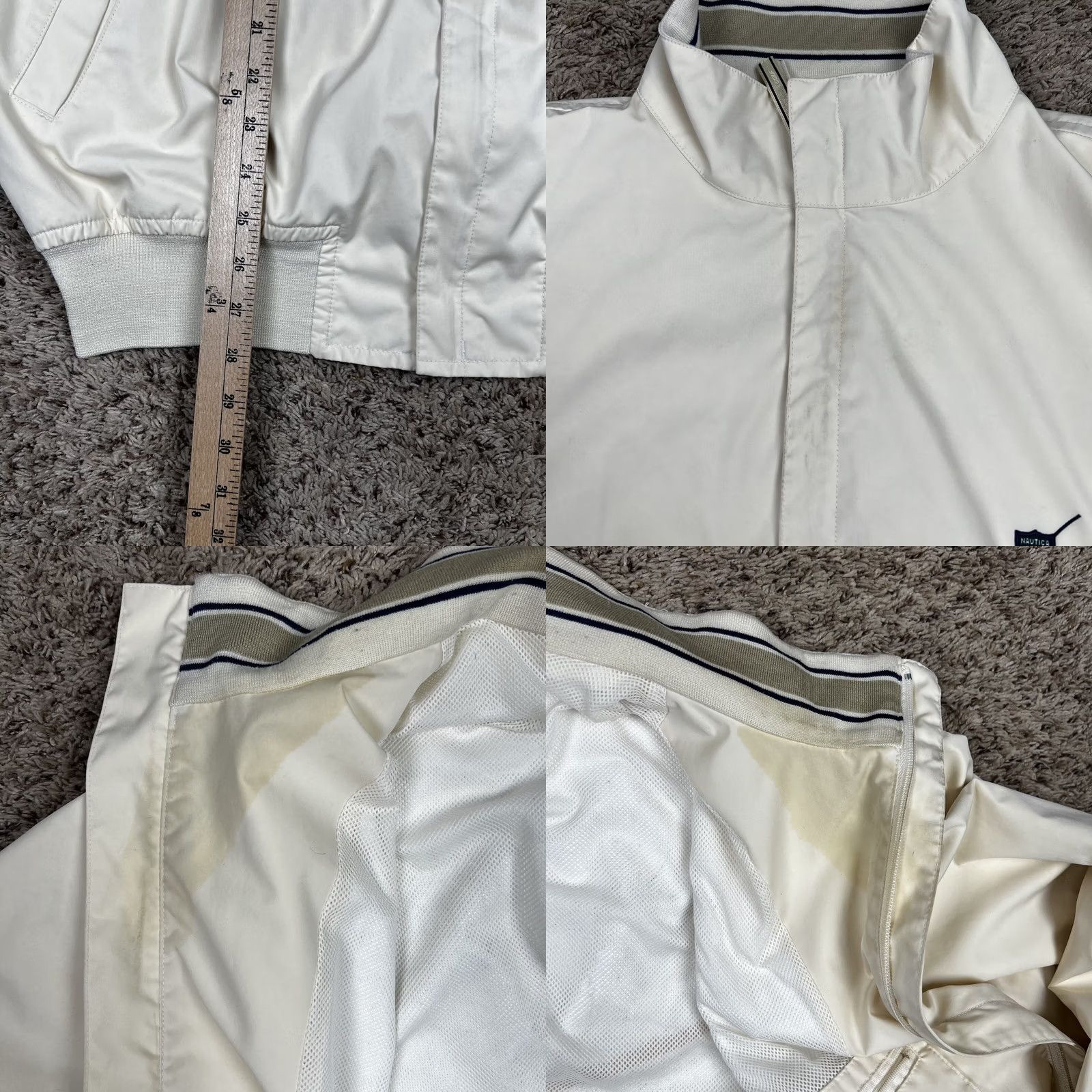 Nautica VINTAGE Nautica Full Zip Beige Lined Golf Jacket Logo Patch Mens XL Pockets Size US XL / EU 56 / 4 - 9 Thumbnail