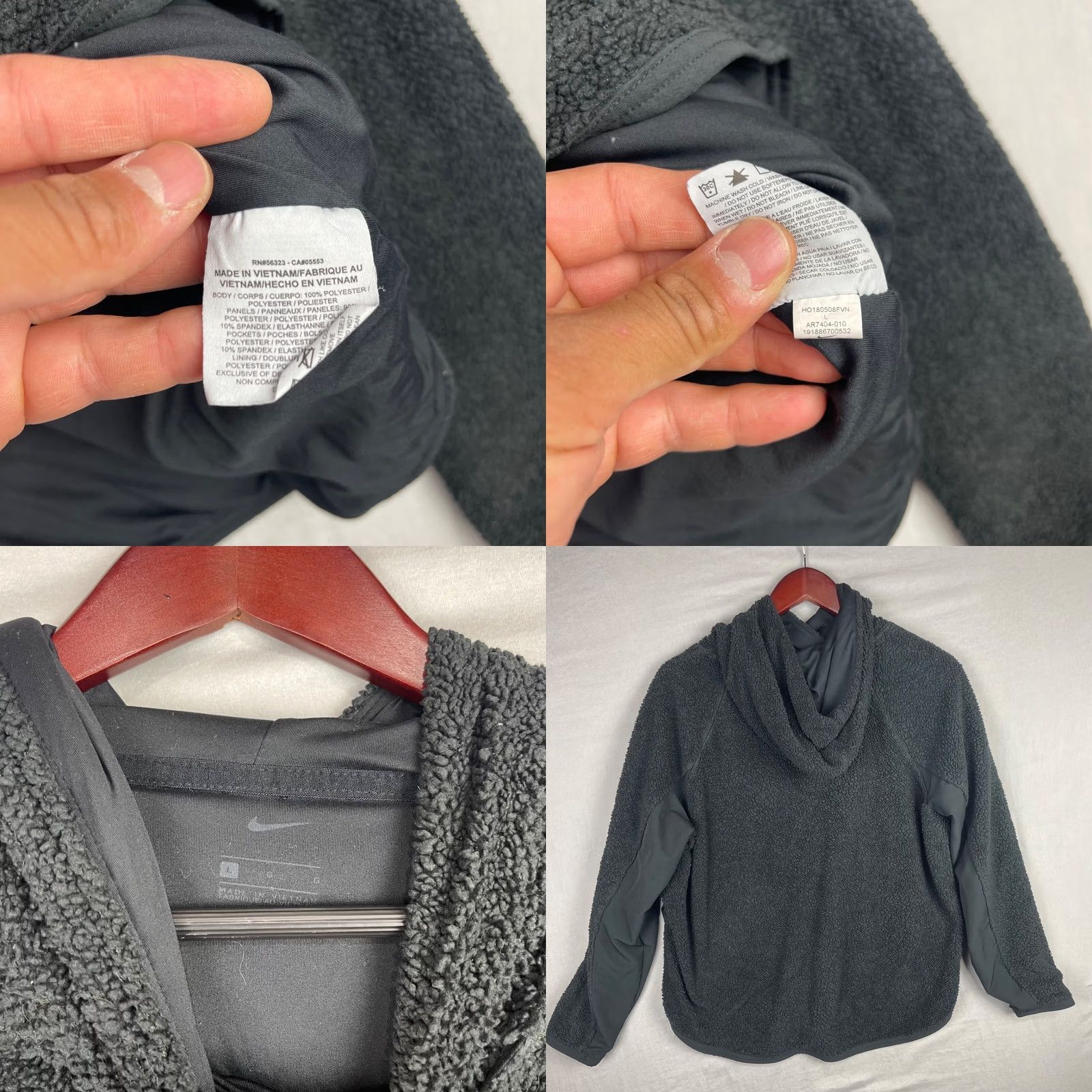 Nike Nike Hoodie Womens Large Pullover Therma Fleece Deep Pile AR7404-010 Black Logo, Regular, 2001-2024 Style: Nike Sportswear Hoodie Size L / US 10 / IT 46 - 8 Thumbnail
