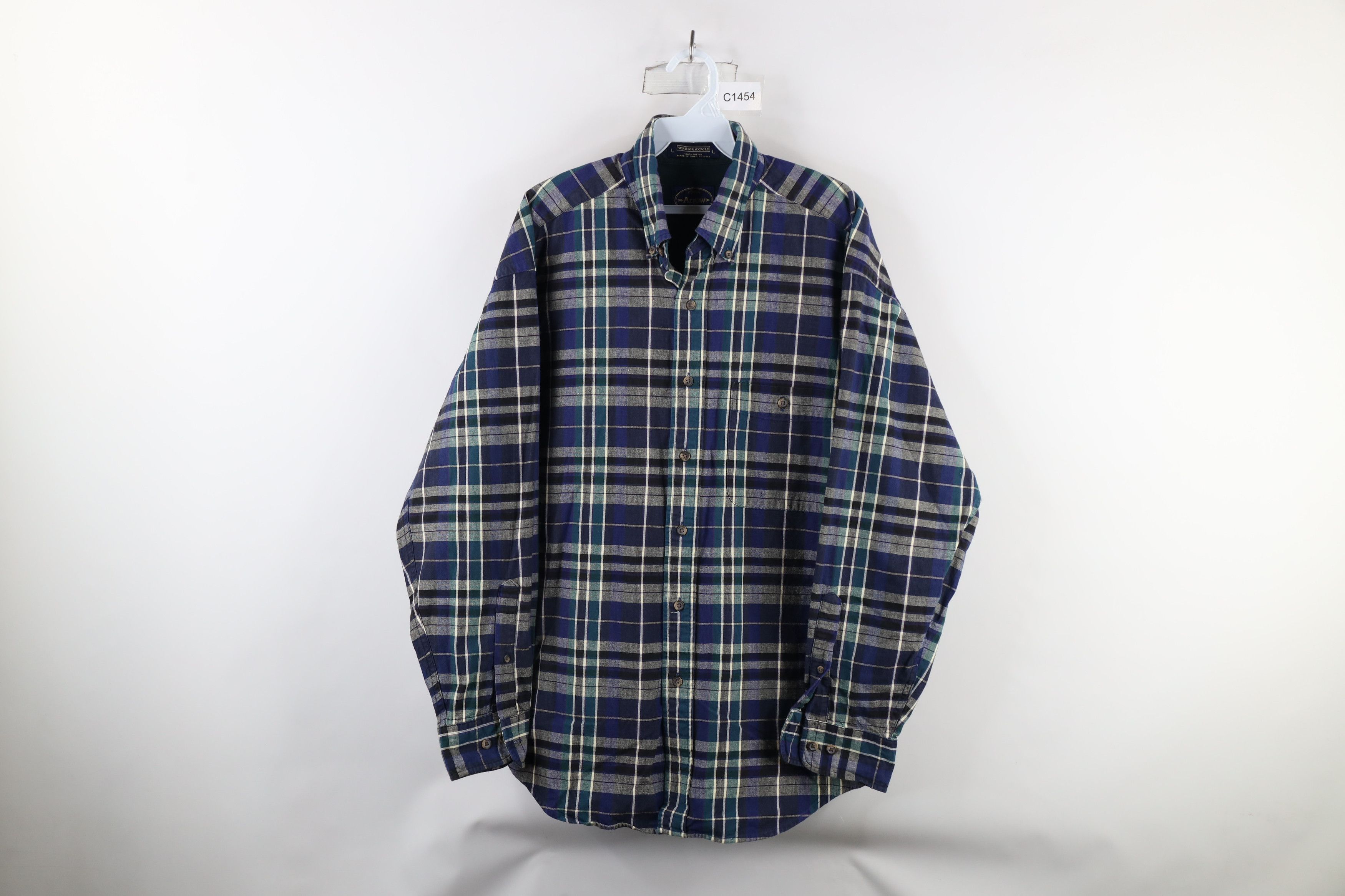 Vintage Vintage 90s Streetwear Oxford Collared Button Down Shirt Size US L / EU 52-54 / 3 - 1 Thumbnail
