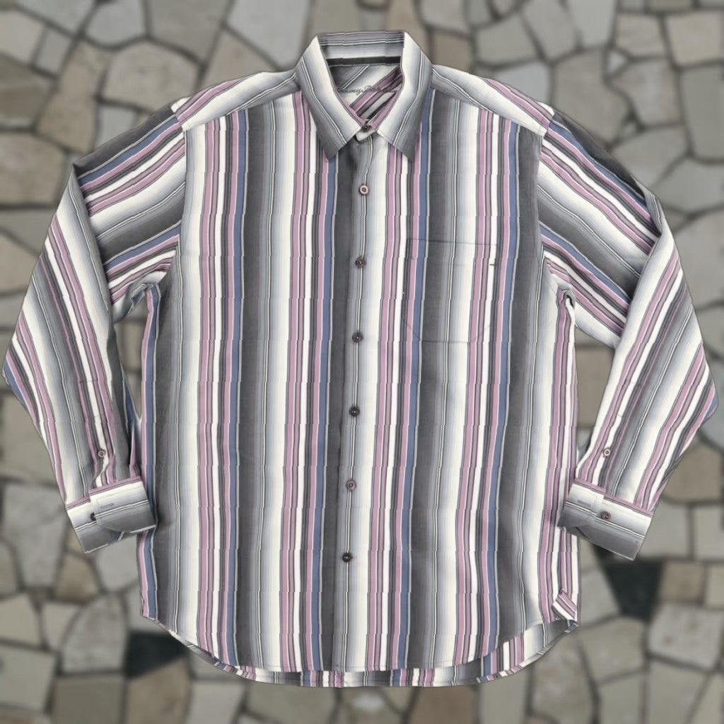 Tommy Bahama Tommy Bahama Dress Silk Striped Long Sleeve Button Up Shirt Men's M Size 40R - 1 Thumbnail