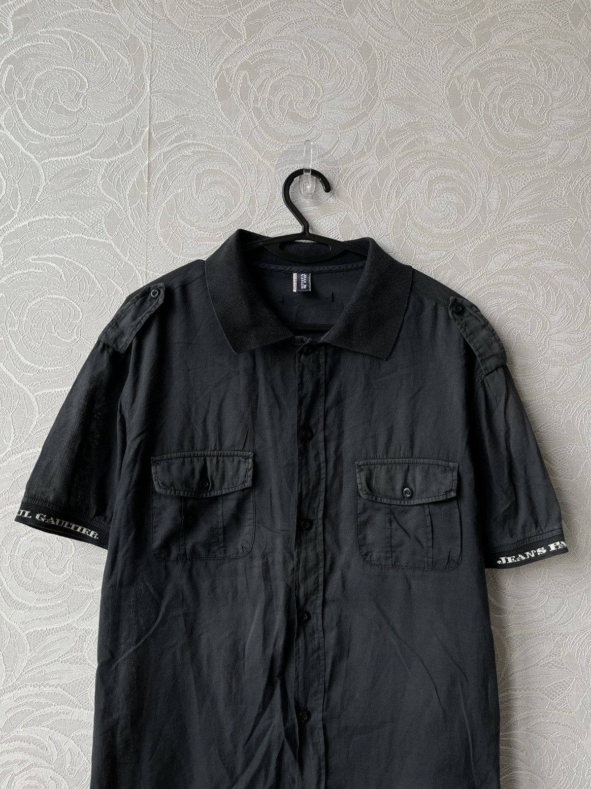 Jean Paul Gaultier × Vintage Jean Paul Gaultier 90s Washed Black Short Sleeve Shirt Rare Size US M / EU 48-50 / 2 - 2 Thumbnail