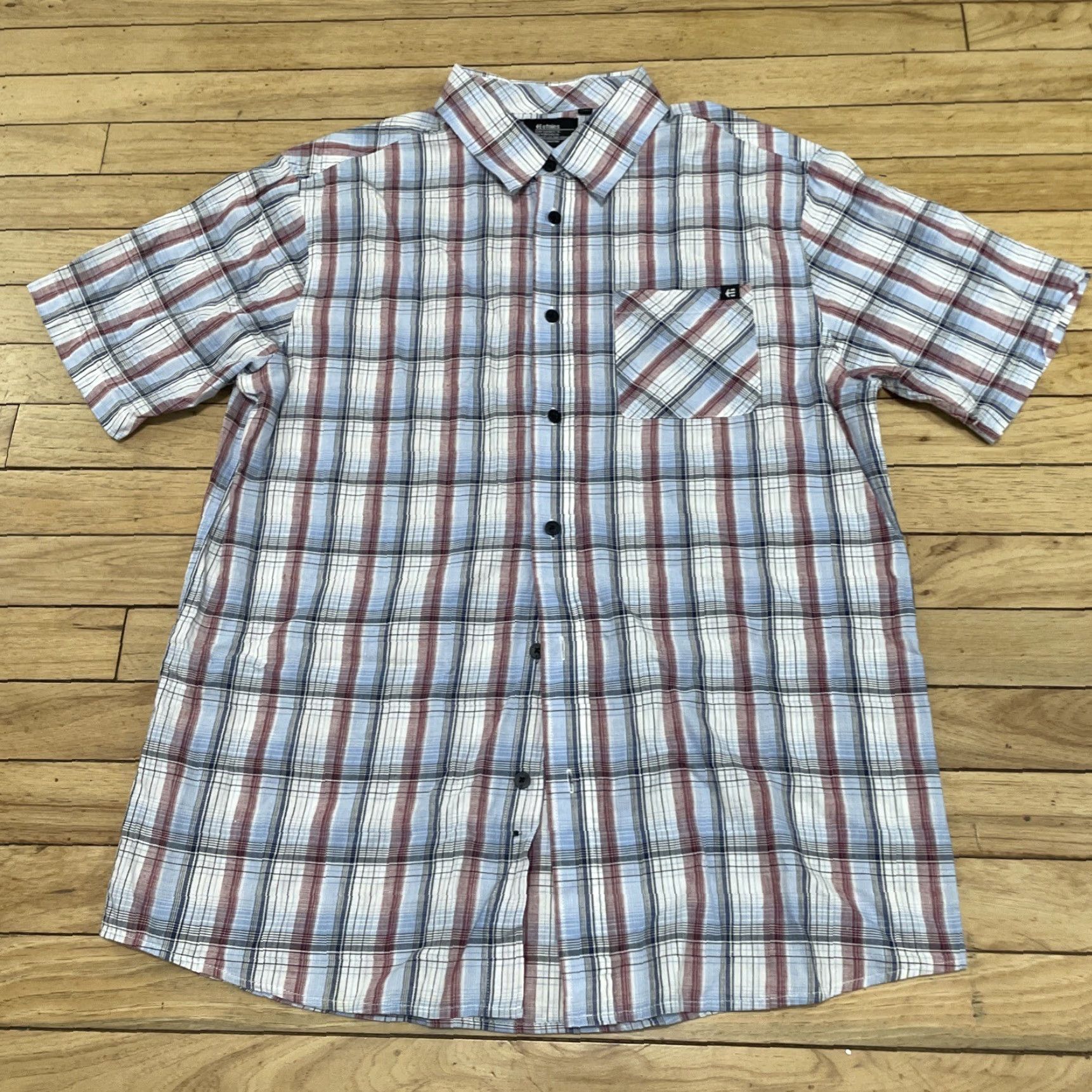 Etnies VINTAGE ETNIES Button-Up Shirt Men XL SKATE Y2k Streetwear Red White Blue Plaid Casual Classic Size US XL / EU 56 / 4 - 3 Thumbnail