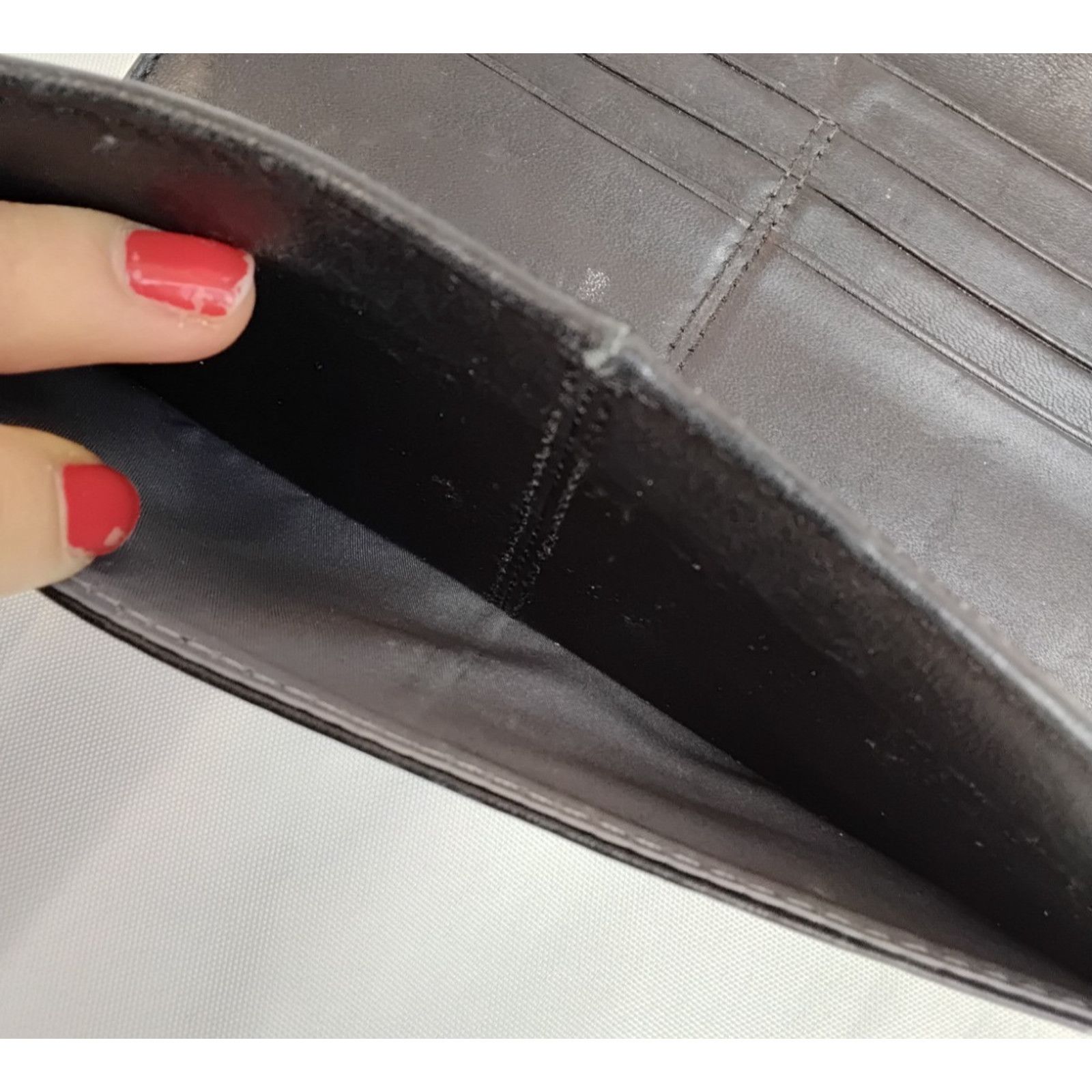 Coach Coach Tri-Fold Black Leather Wallet Envelope Snap VTG 2000s Size ONE SIZE - 7 Thumbnail