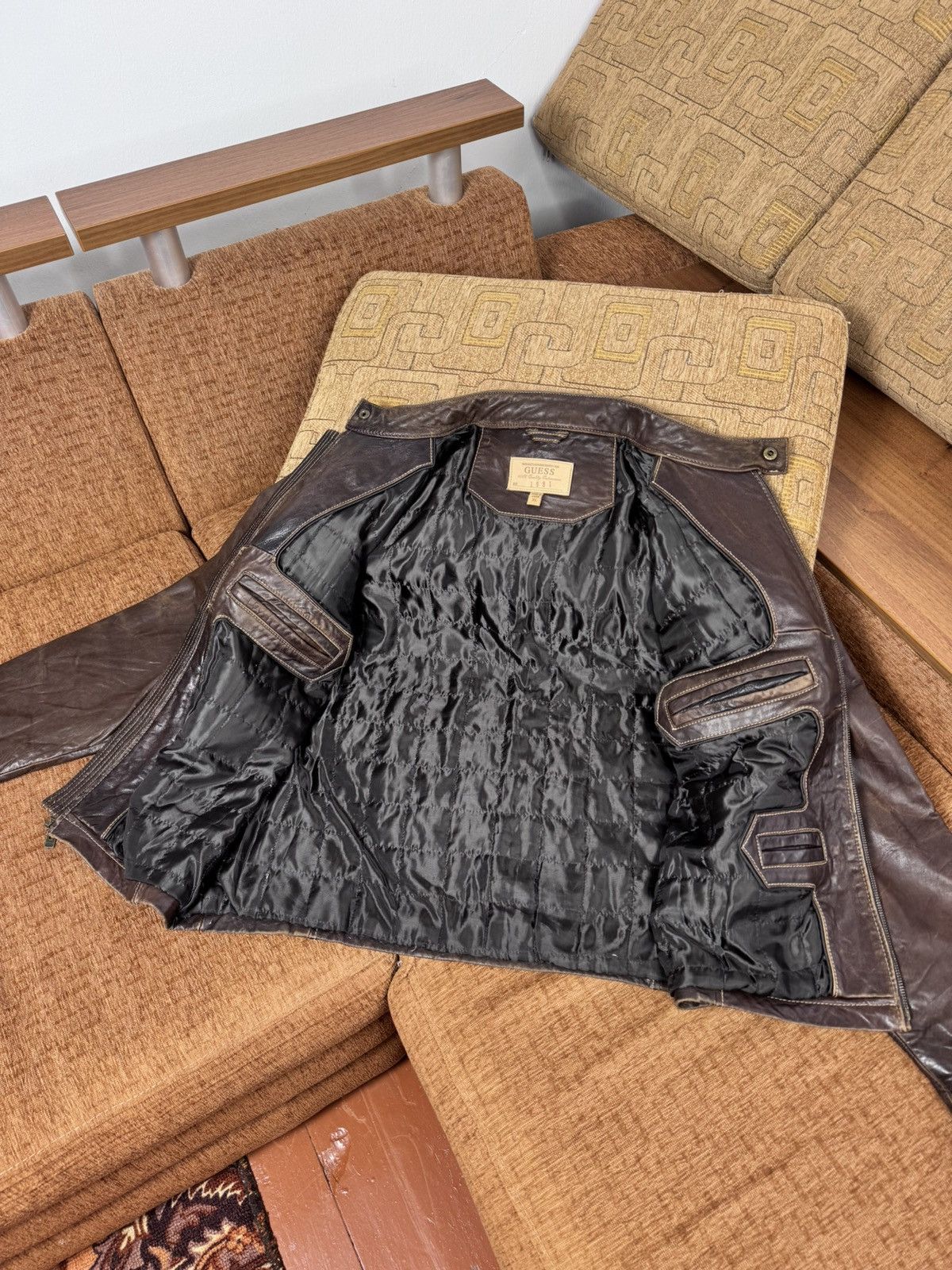 Guess Guess Leather Jacket Classic Style Brown color size XL Size US XL / EU 56 / 4 - 8 Thumbnail