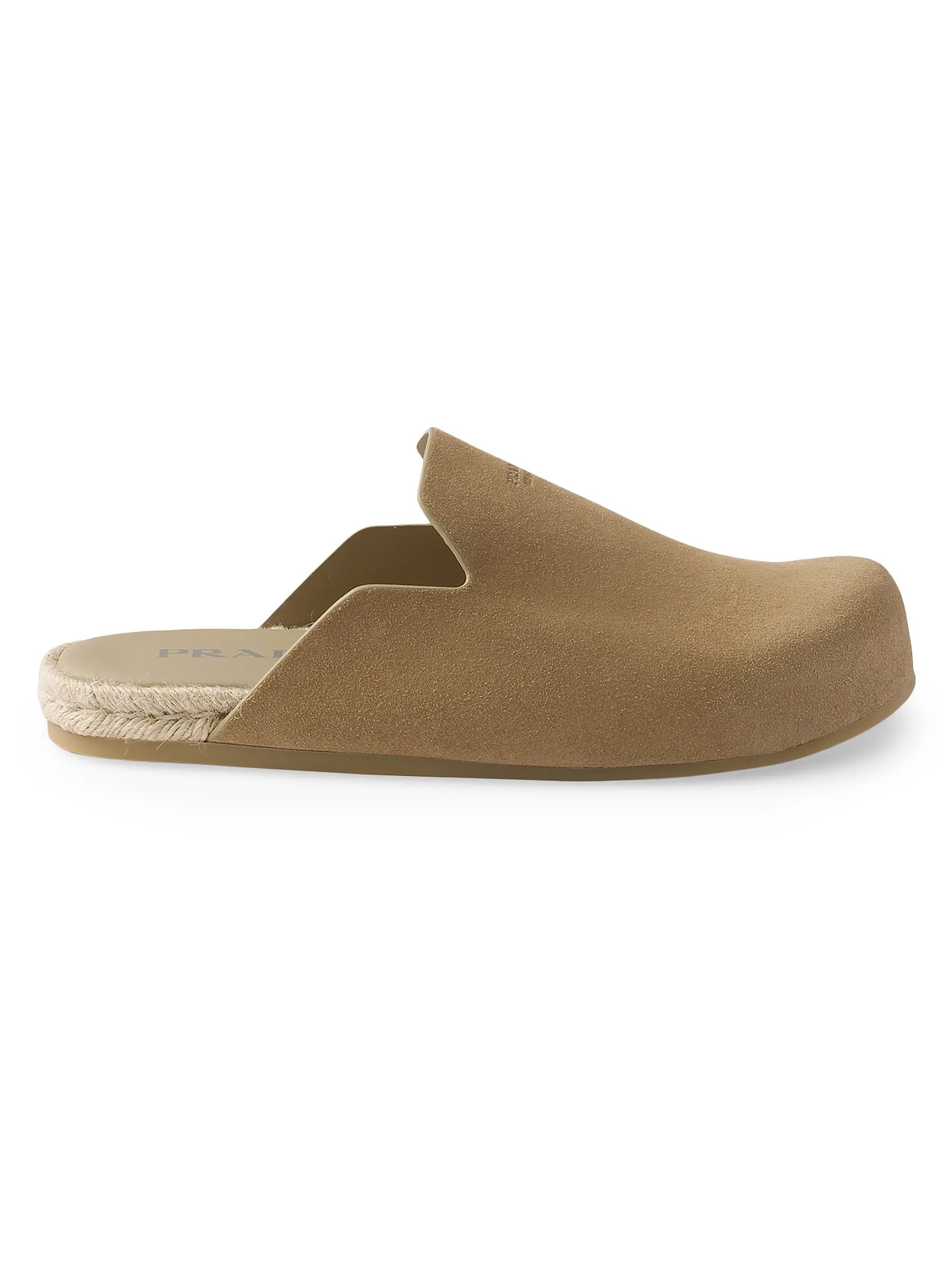 Prada o1bcso1str1025 Suede Mules in Khaki Size US 11 / EU 44 - 1 Thumbnail