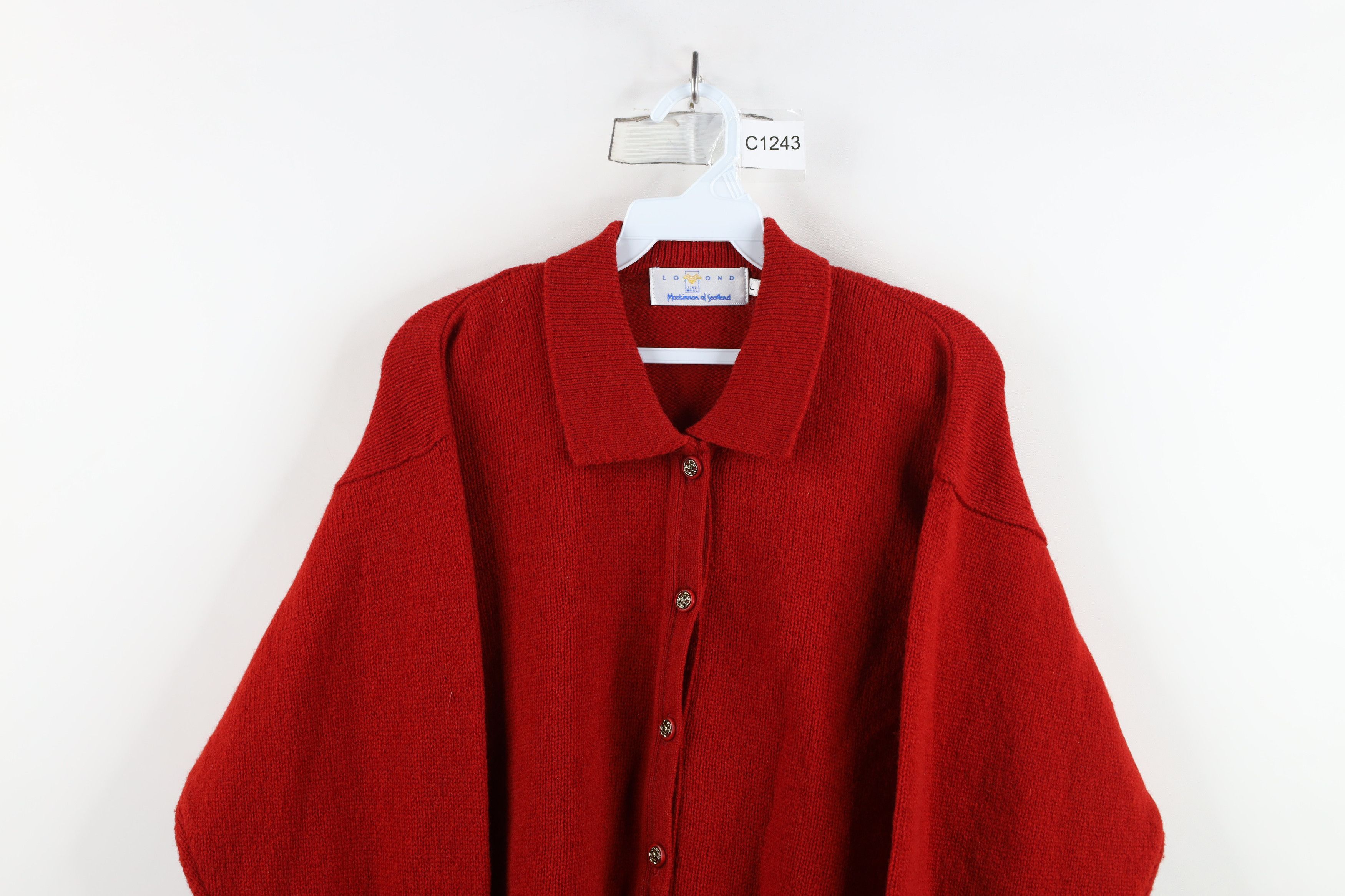 Vintage Vintage 90s Streetwear Scotland Wool Collared Tunic Sweater Size L / US 10 / IT 46 - 2 Thumbnail