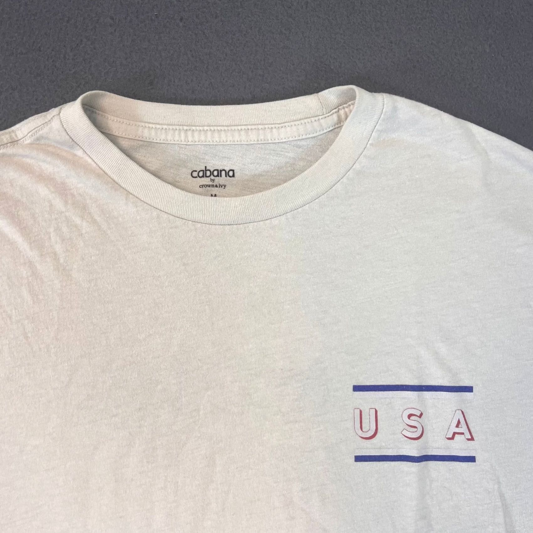 Vintage Crown & Ivy Mens Shirt USA Ivy Graphic Print Crew Neck Short Sleeve White Regular XS? Wait. Size US M / EU 48-50 / 2 - 2 Thumbnail