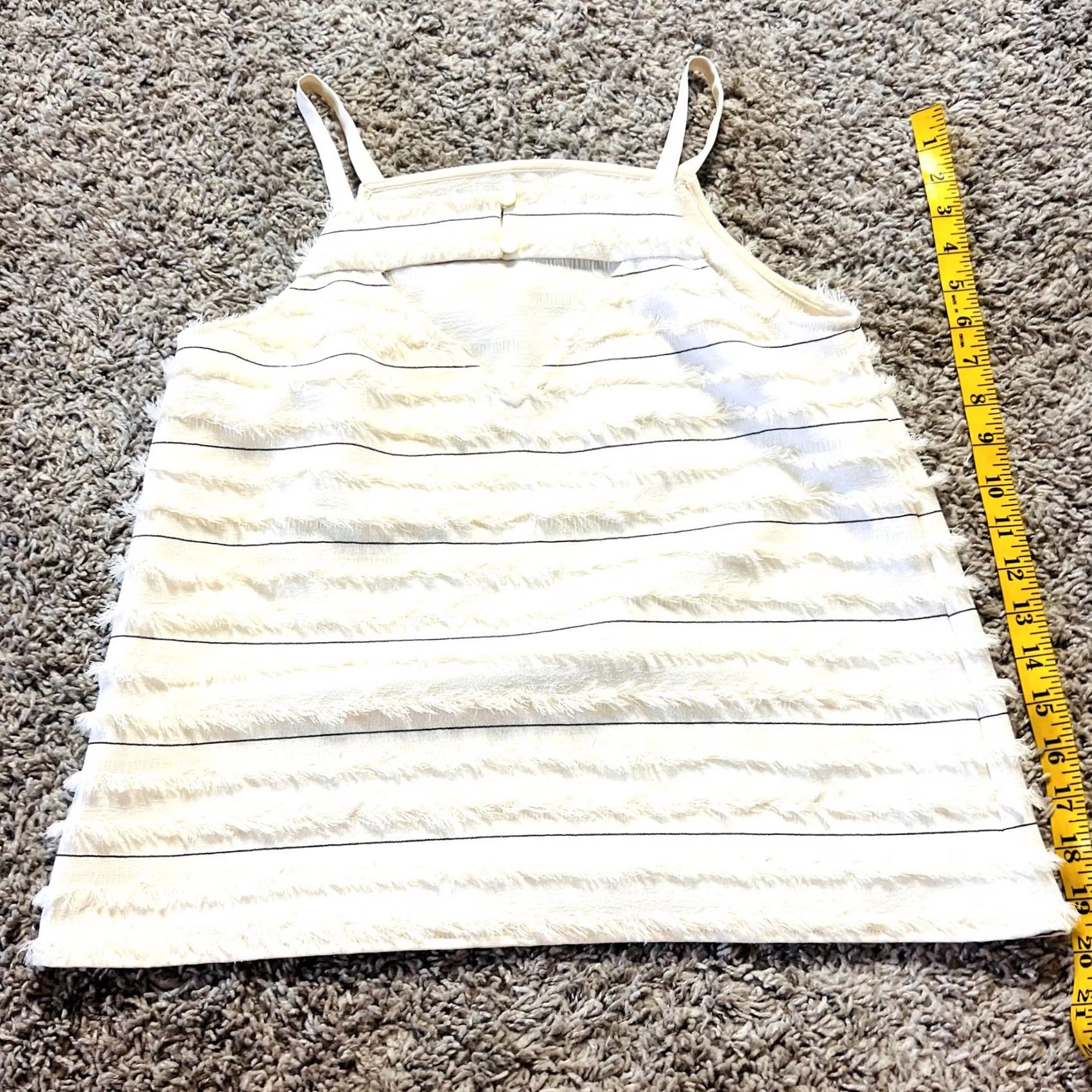 Anthropologie VINTAGE Maeve Anthropologie Fringe Stripe Quinn Textured Cami Neutral Motif Womens 4 Size ONE SIZE - 2 Thumbnail