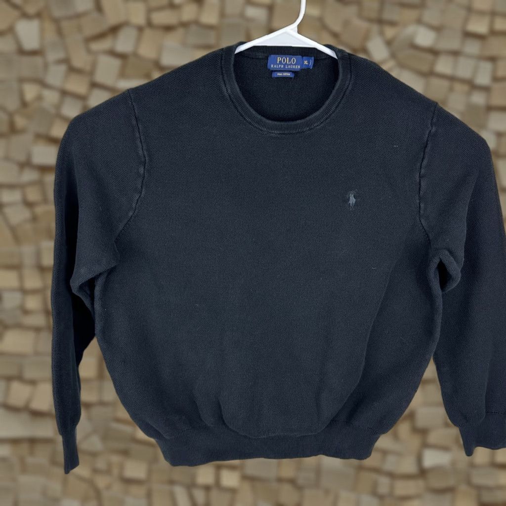Ralph Lauren Polo Ralph Lauren Men's Knit Sweater Crewneck Black Size XL Pima Cotton Size US XL / EU 56 / 4 - 1 Thumbnail