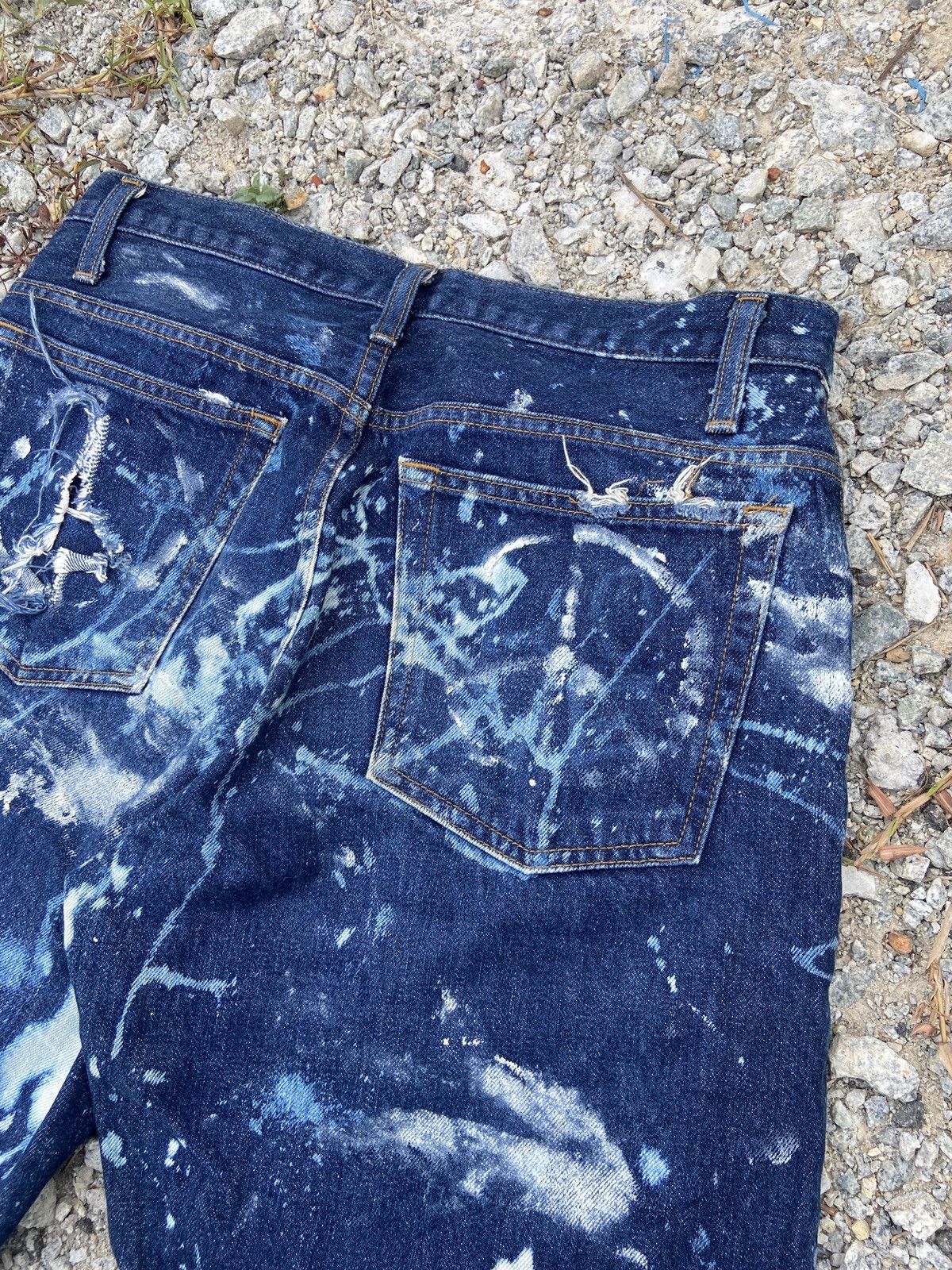 If Six Was Nine × Japanese Brand × Vintage Baggy Painted Design Crazy Denim Size US 32 / EU 48 - 14 Thumbnail