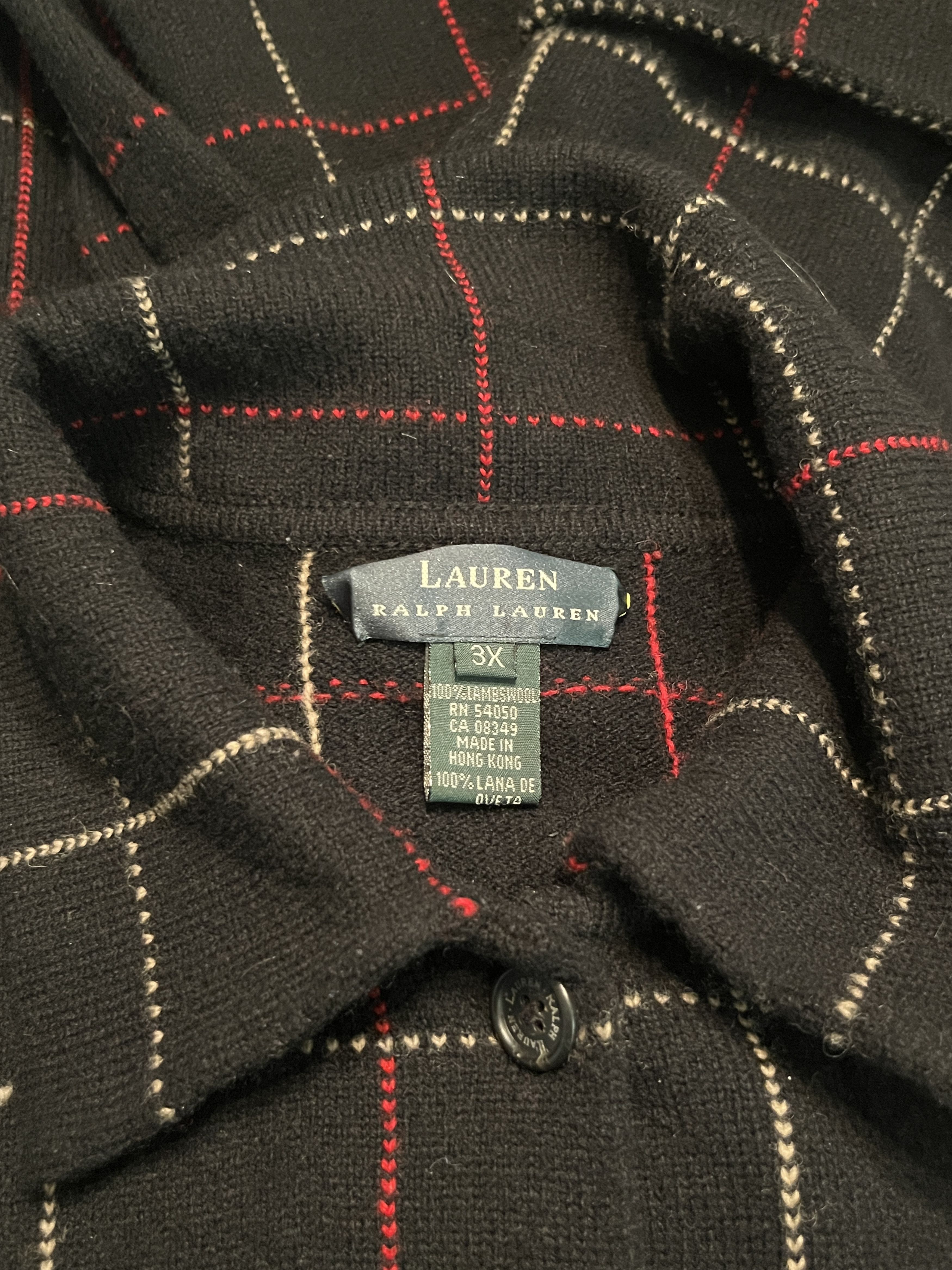 Polo Ralph Lauren Vtg Ralph Lauren 100% Lambswool Plaid Cardigan Jacket 3X Size US XXL / EU 58 / 5 - 9 Thumbnail