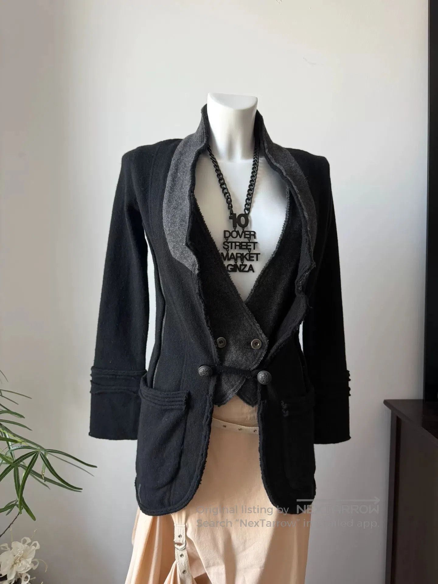 Other Japanese Dark Fake Two-Piece Wool Coat. Size S / US 4 / IT 40 - 3 Thumbnail