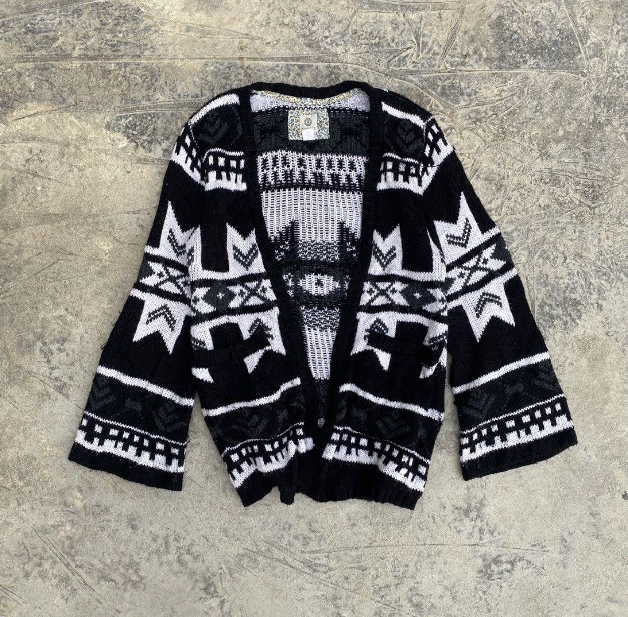 Element × Japanese Brand Sick☠️ Element Aztec Native Navajo Knit Cardigan 90s Skate Size US S / EU 44-46 / 1 - 1 Thumbnail