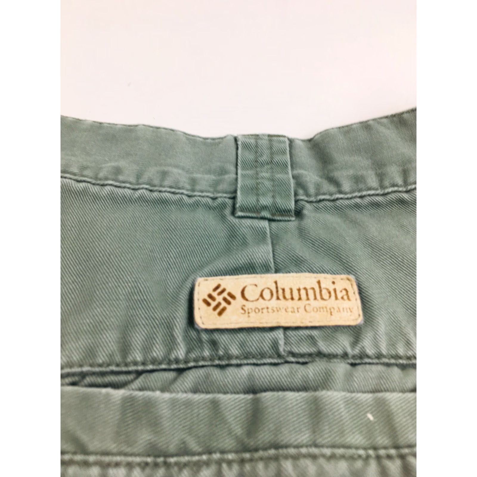 Vintage Columbia Short Men's 42 Green Cotton Chino Hiking Flat Front Pocket Summer Size US 42 / EU 58 - 6 Thumbnail